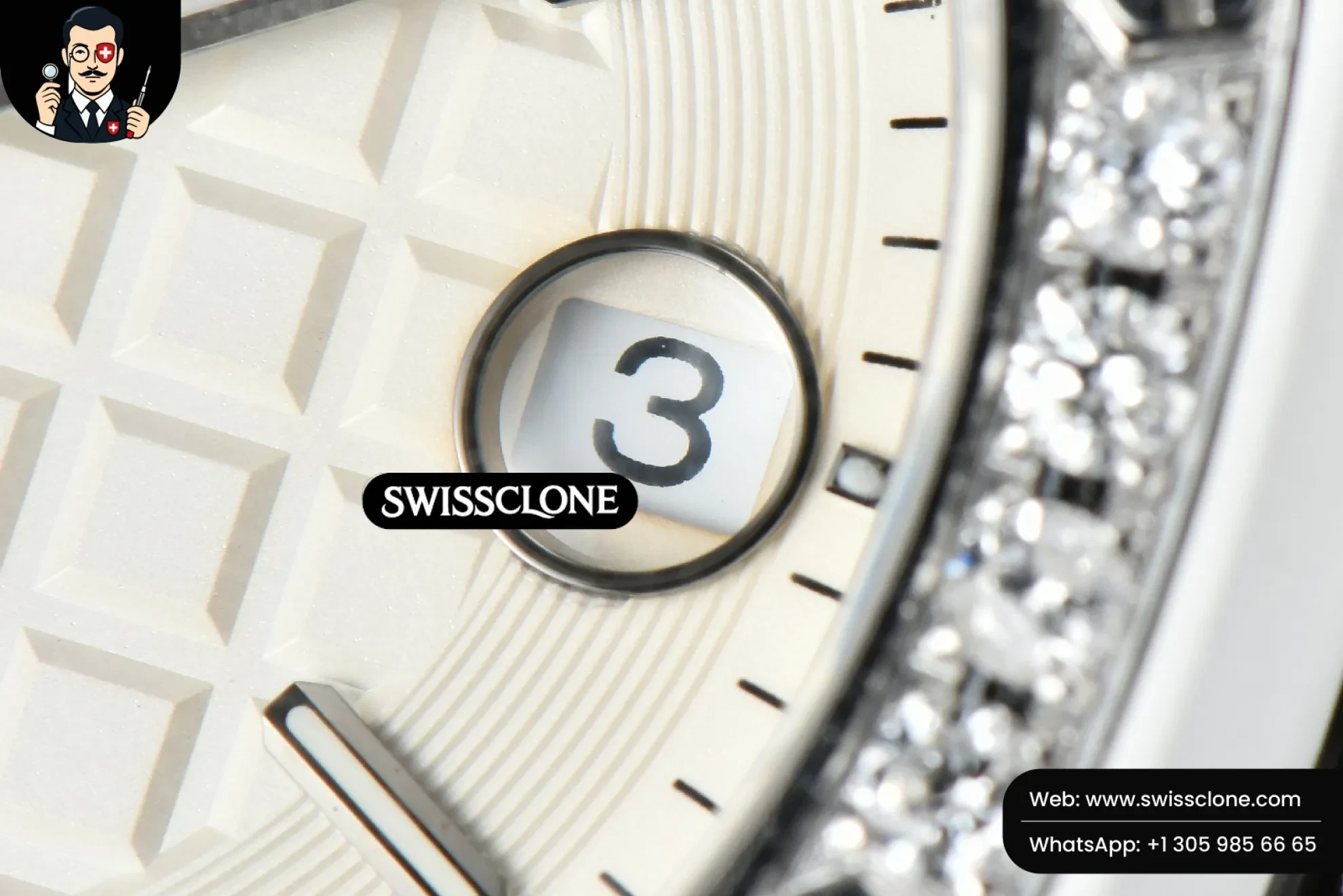 Audemars Piguet Royal Oak Offshore Ladies 33mm Moissanite RXWF White Dial Real Diamonds Bezel White Rubber Quartz 1:1 Super Clone - On-Wrist Presence View