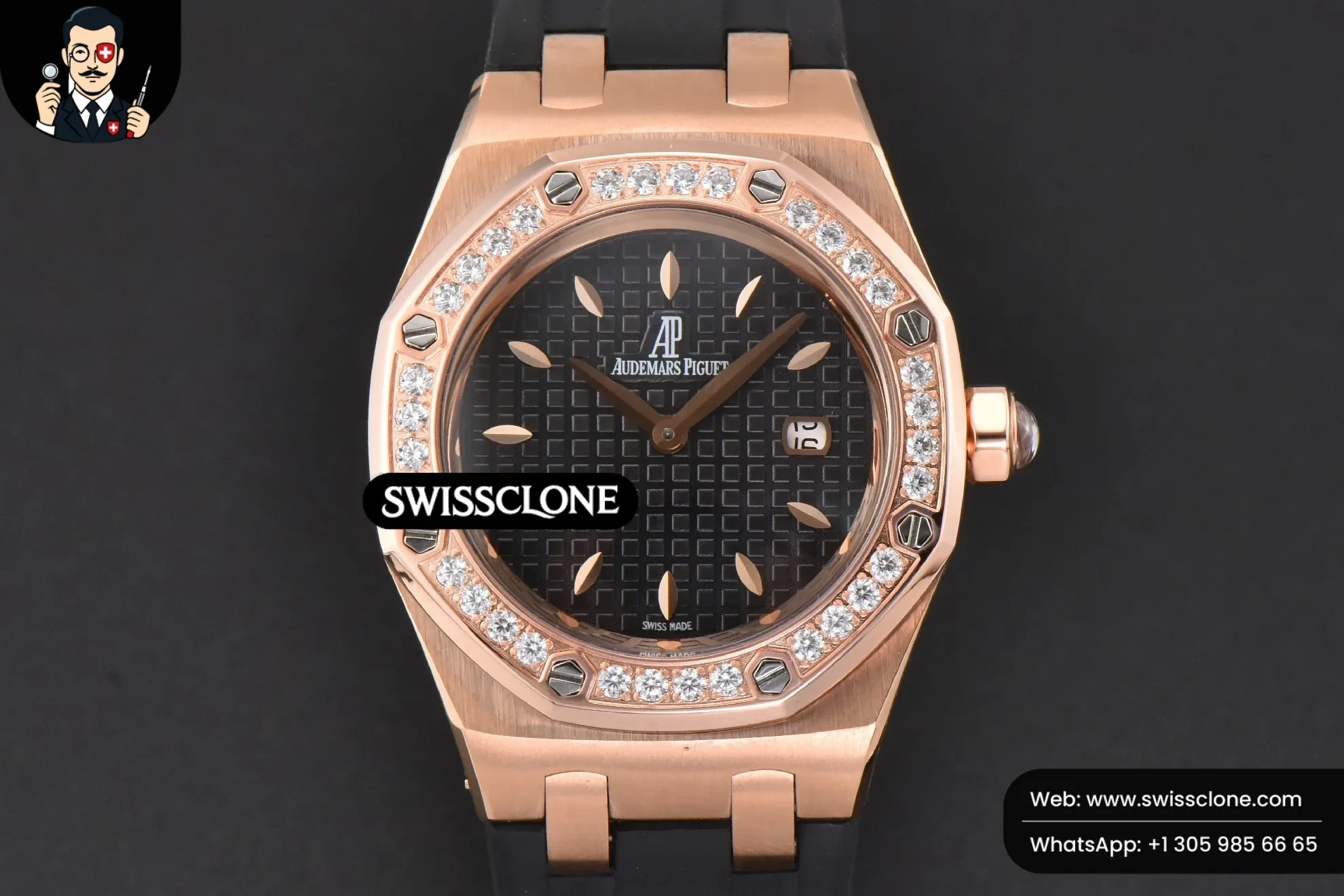 Audemars Piguet Royal Oak Offshore Ladies 67540SK RXWF Real Diamond Black Rubber Quartz