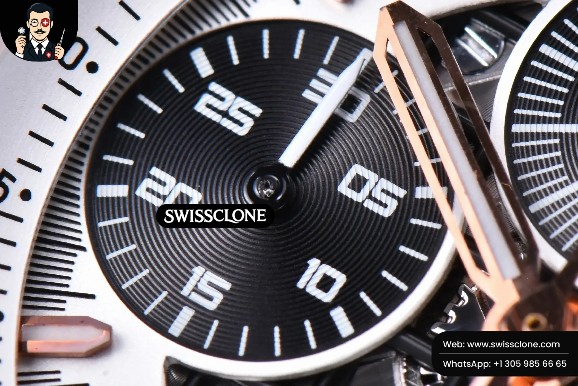 Audemars Piguet Royal Oak Offshore Ruben Barrichello II 44mm JF White Skeleton Dial Black Leather 1:1 Super Clone - Lateral Case Thickness Profile