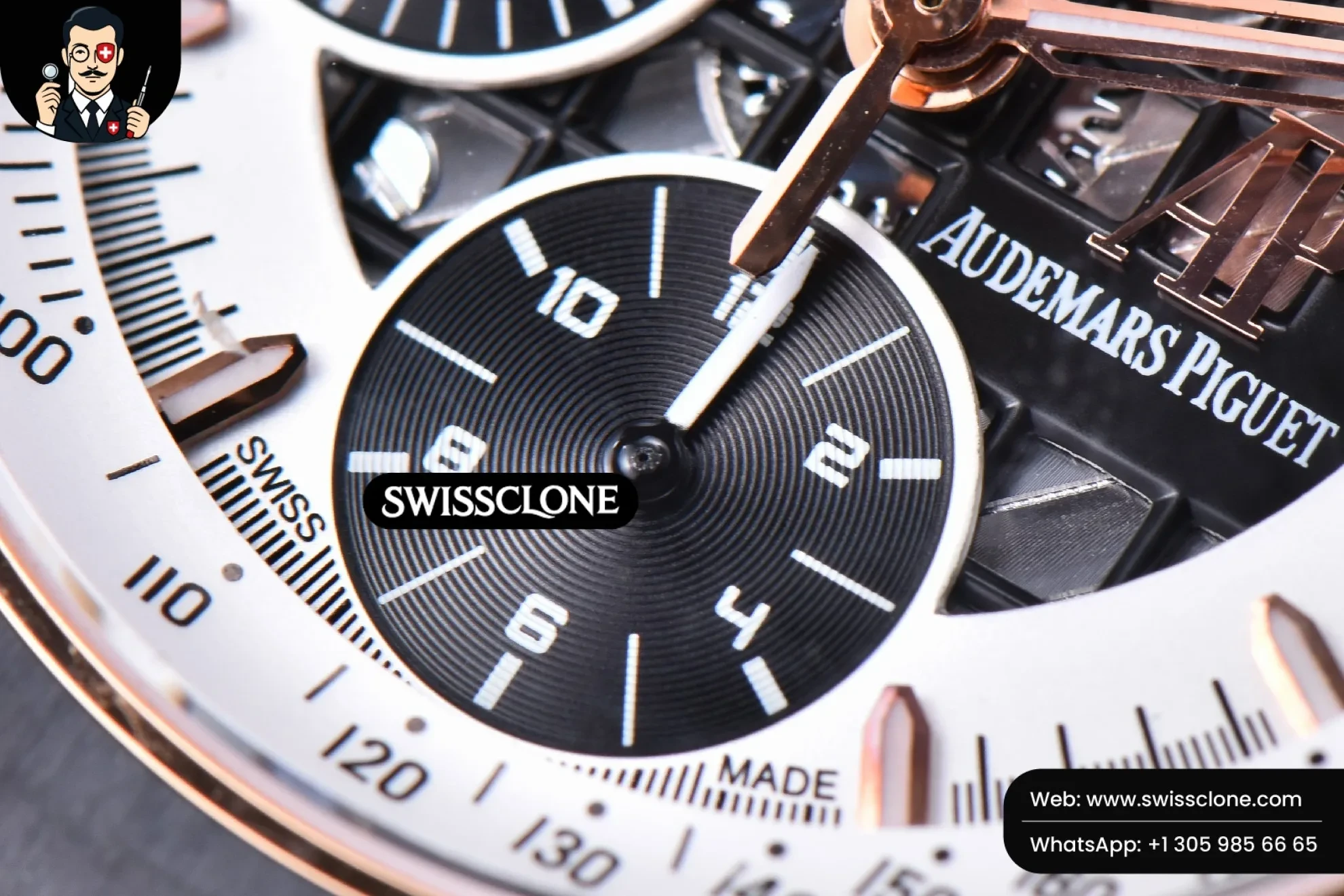Audemars Piguet Royal Oak Offshore Ruben Barrichello II 44mm JF White Skeleton Dial Black Leather 1:1 Super Clone - On-Wrist Presence View