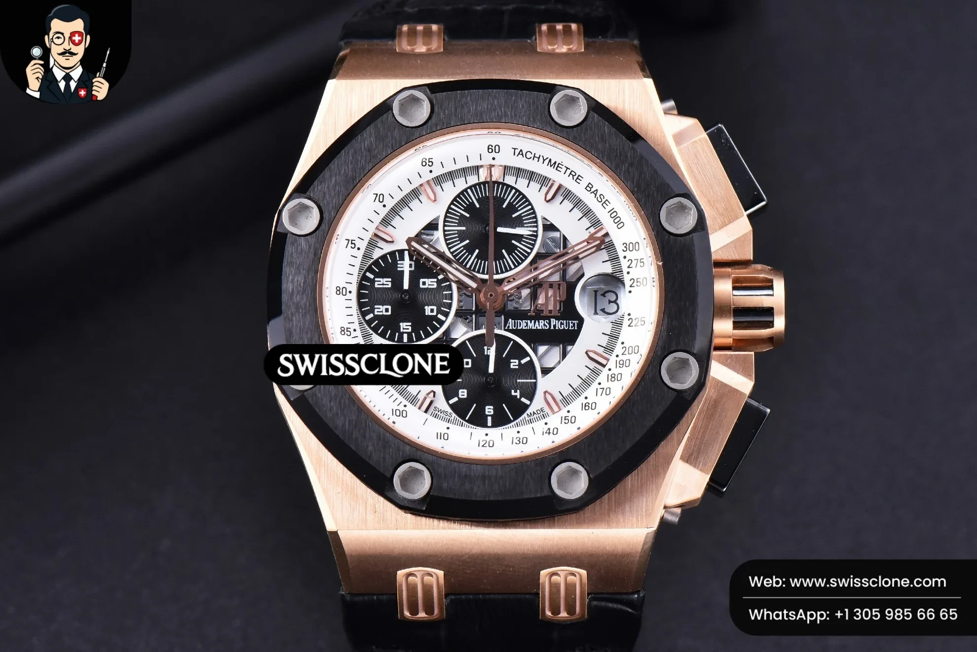 Audemars Piguet Royal Oak Offshore Ruben Barrichello II 44mm JF White Skeleton Dial Black Leather