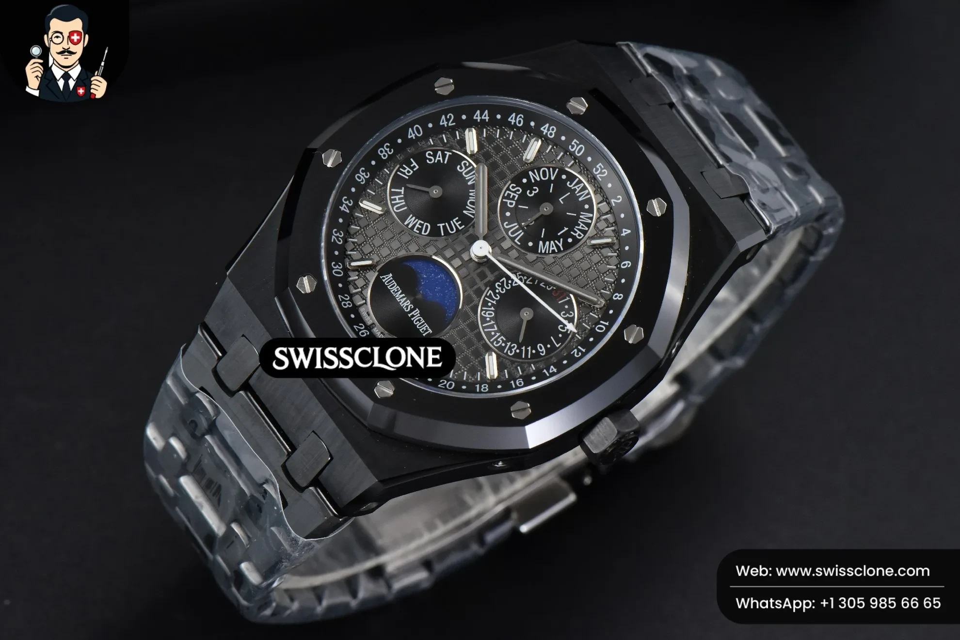 Audemars Piguet Royal Oak Perpetual Calendar 26579CE Black Ceramic 41mm Black Dial Ceramic 1:1 Super Clone - Bezel & Case Profile