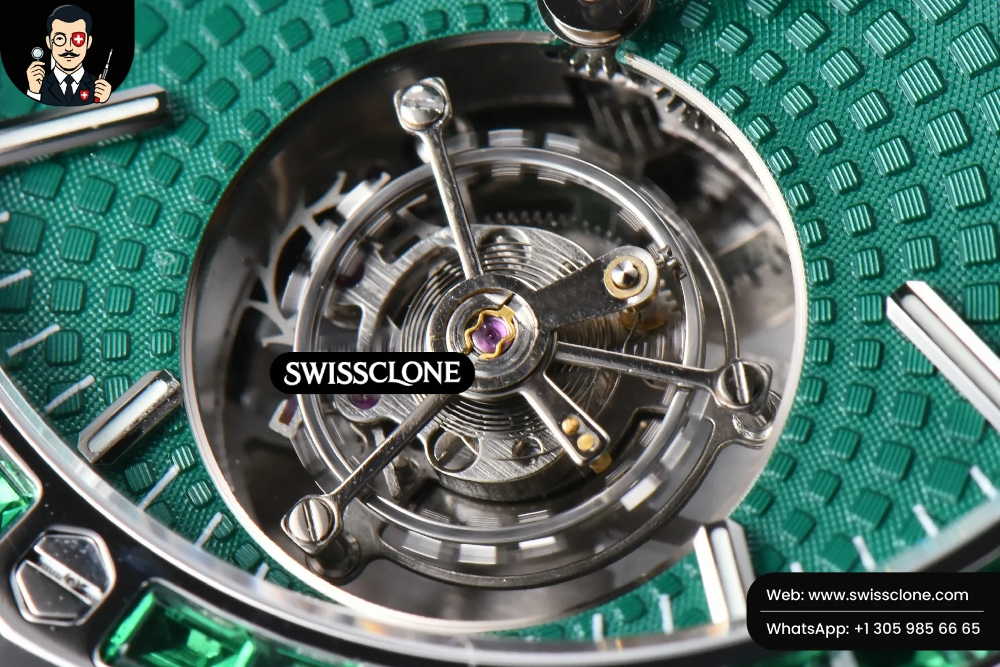 Audemars Piguet Royal Oak Tourbillon 41mm R8F Diamond Bezel Green Dial Flying Tourb 1:1 Super Clone - Lateral Case Thickness Profile