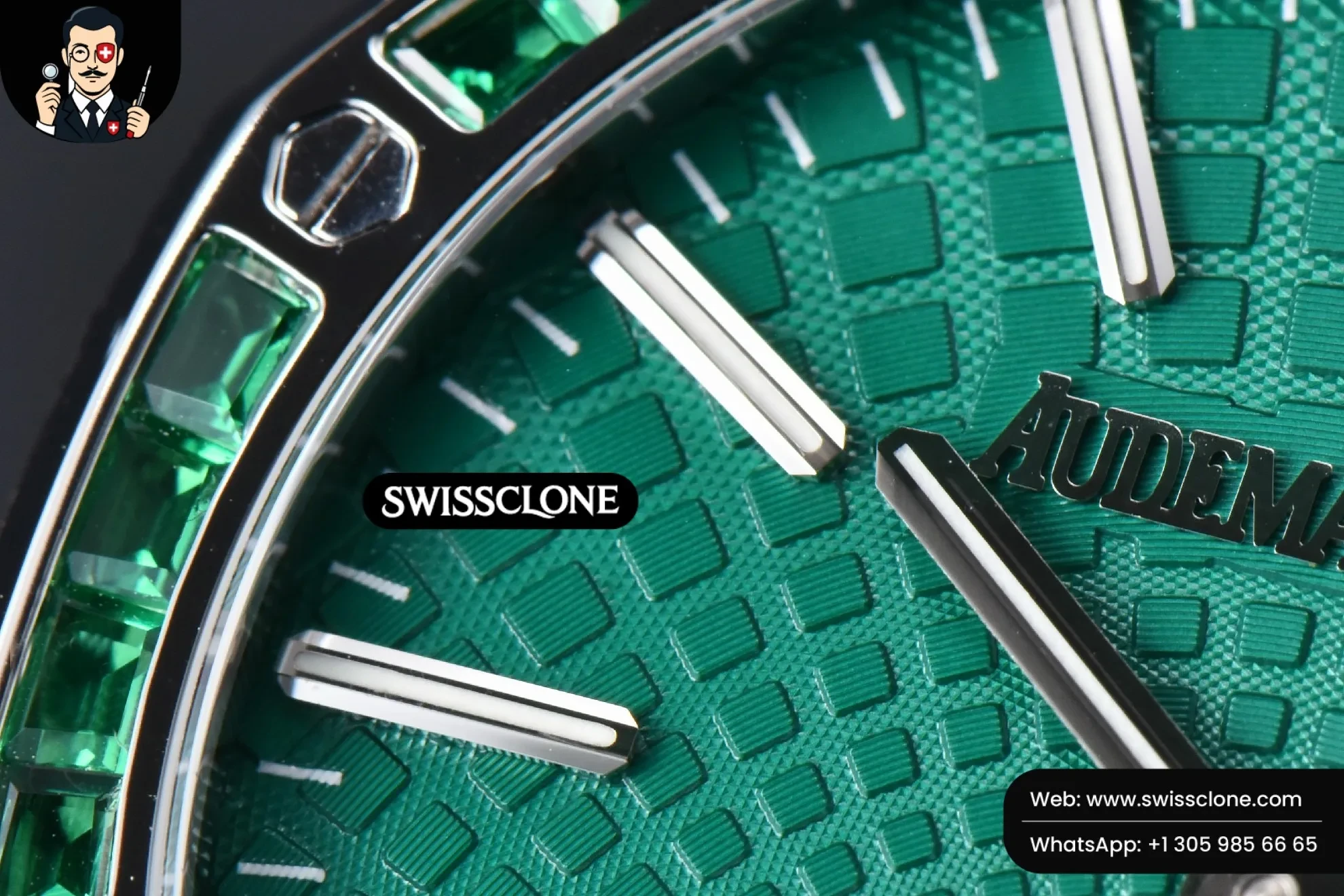 Audemars Piguet Royal Oak Tourbillon 41mm R8F Diamond Bezel Green Dial Flying Tourb 1:1 Super Clone - Caseback & Cloned Calibre Movement