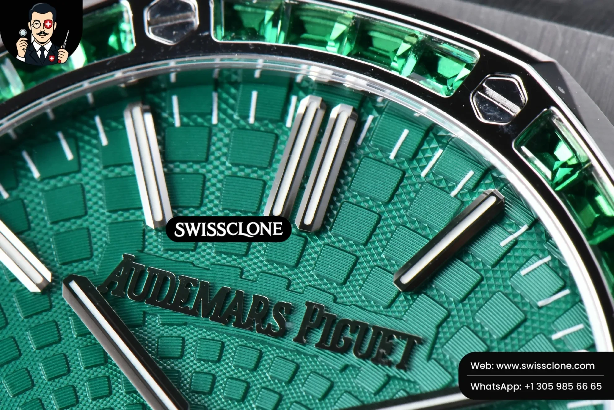 Audemars Piguet Royal Oak Tourbillon 41mm R8F Diamond Bezel Green Dial Flying Tourb 1:1 Super Clone - Clasp & Bracelet Finishing