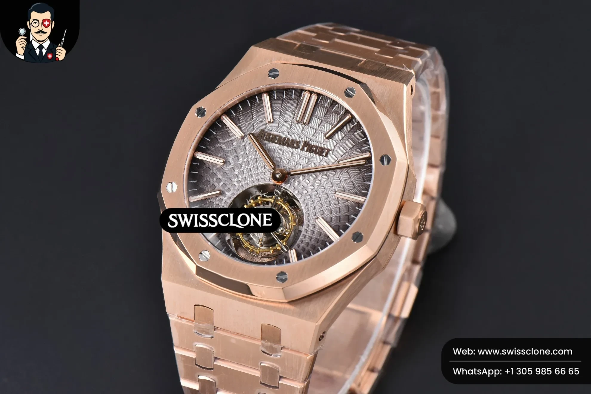 Audemars Piguet Royal Oak Tourbillon 41mm R8F Gray Dial Flying Tourb 1:1 Super Clone - Bezel & Case Profile