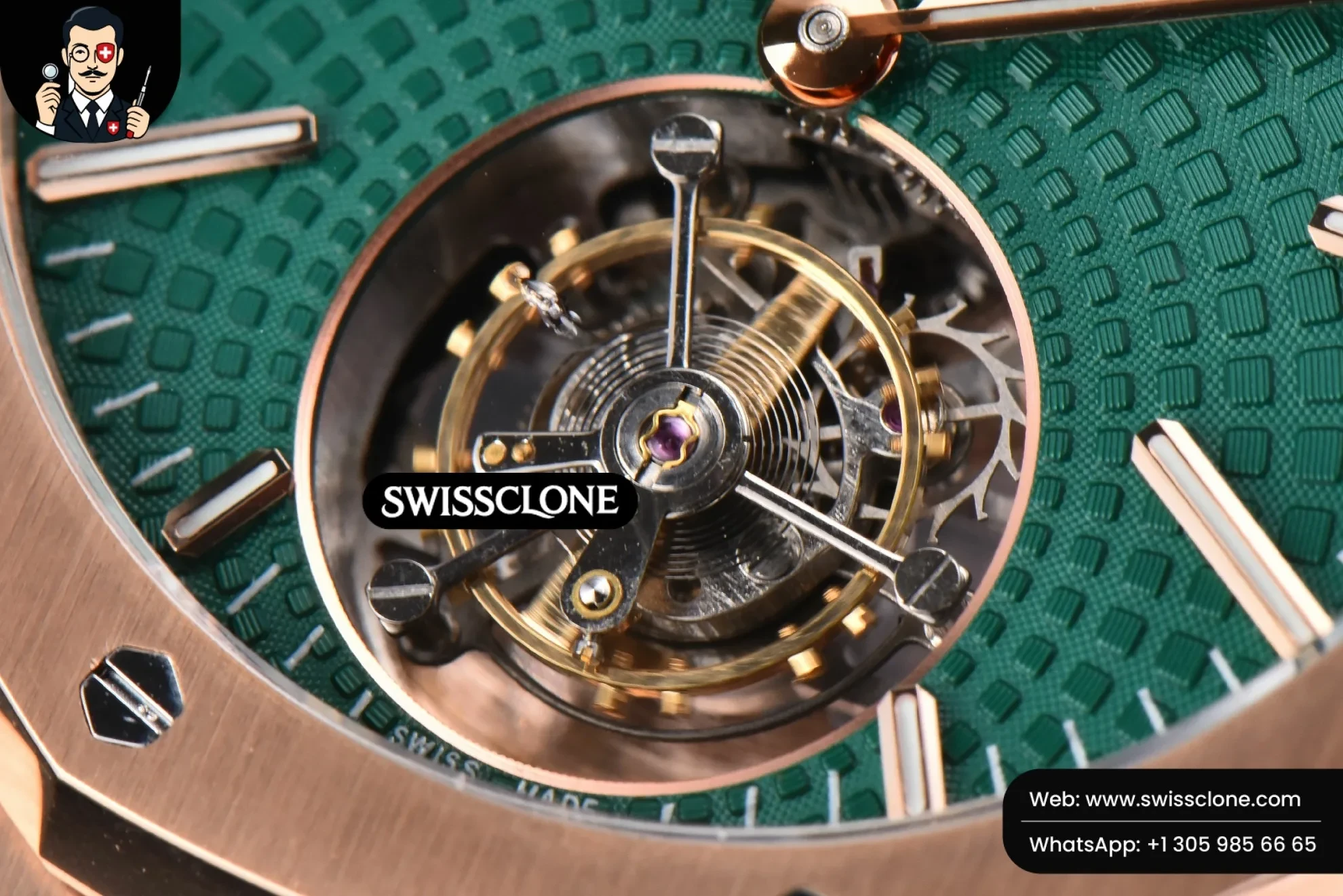 Audemars Piguet Royal Oak Tourbillon 41mm R8F Green Dial Flying Tourb 1:1 Super Clone - Lateral Case Thickness Profile