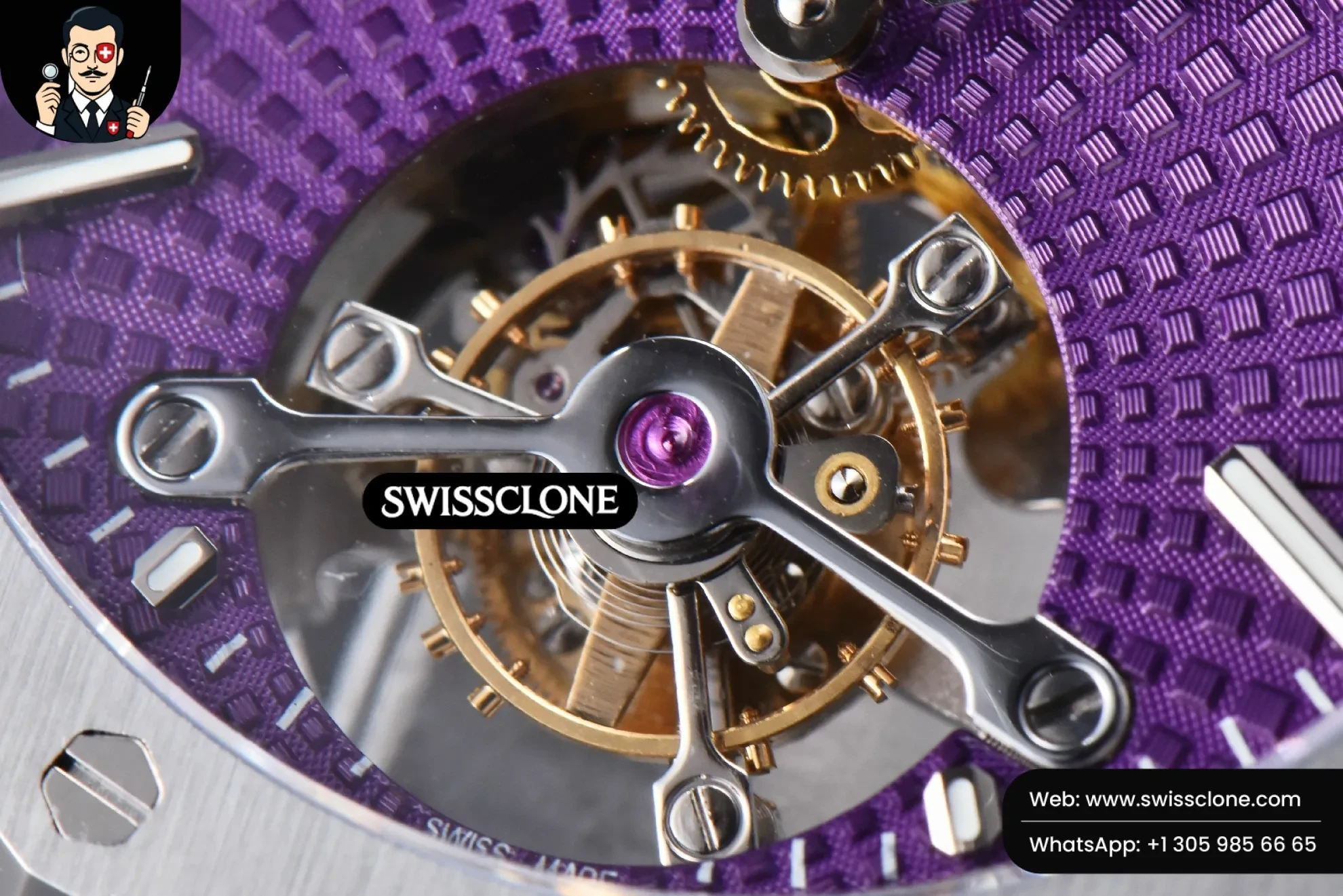 Audemars Piguet Royal Oak Tourbillon 41mm R8F Purple Dial Flying Tourb 1:1 Super Clone - Lateral Case Thickness Profile