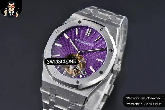 Audemars Piguet Royal Oak Tourbillon 41mm R8F Purple Dial Flying Tourb 1:1 Super Clone - Bezel & Case Profile