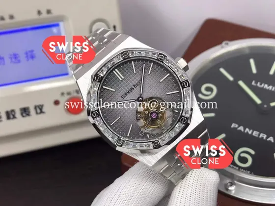 Audemars Piguet Royal Oak Tourbillon Diamond Bezel 41mm 1:1 Super Clone - Dial Macro Close-Up