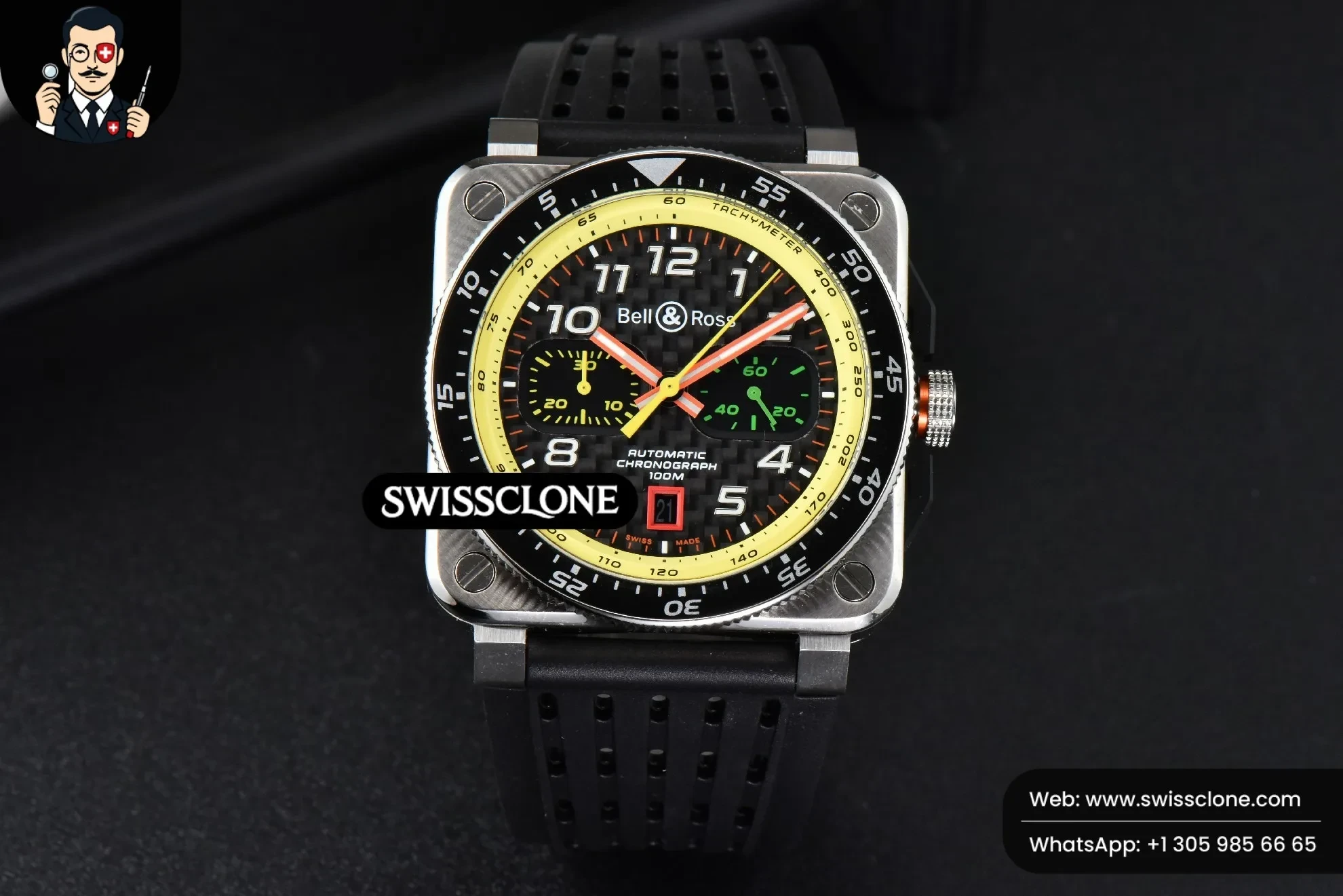 Audemars Piguet Vintage 03 94 Chronograph BRF 42mm Stainless steel Black Rubber 1:1 Super Clone - Dial Macro Close-Up