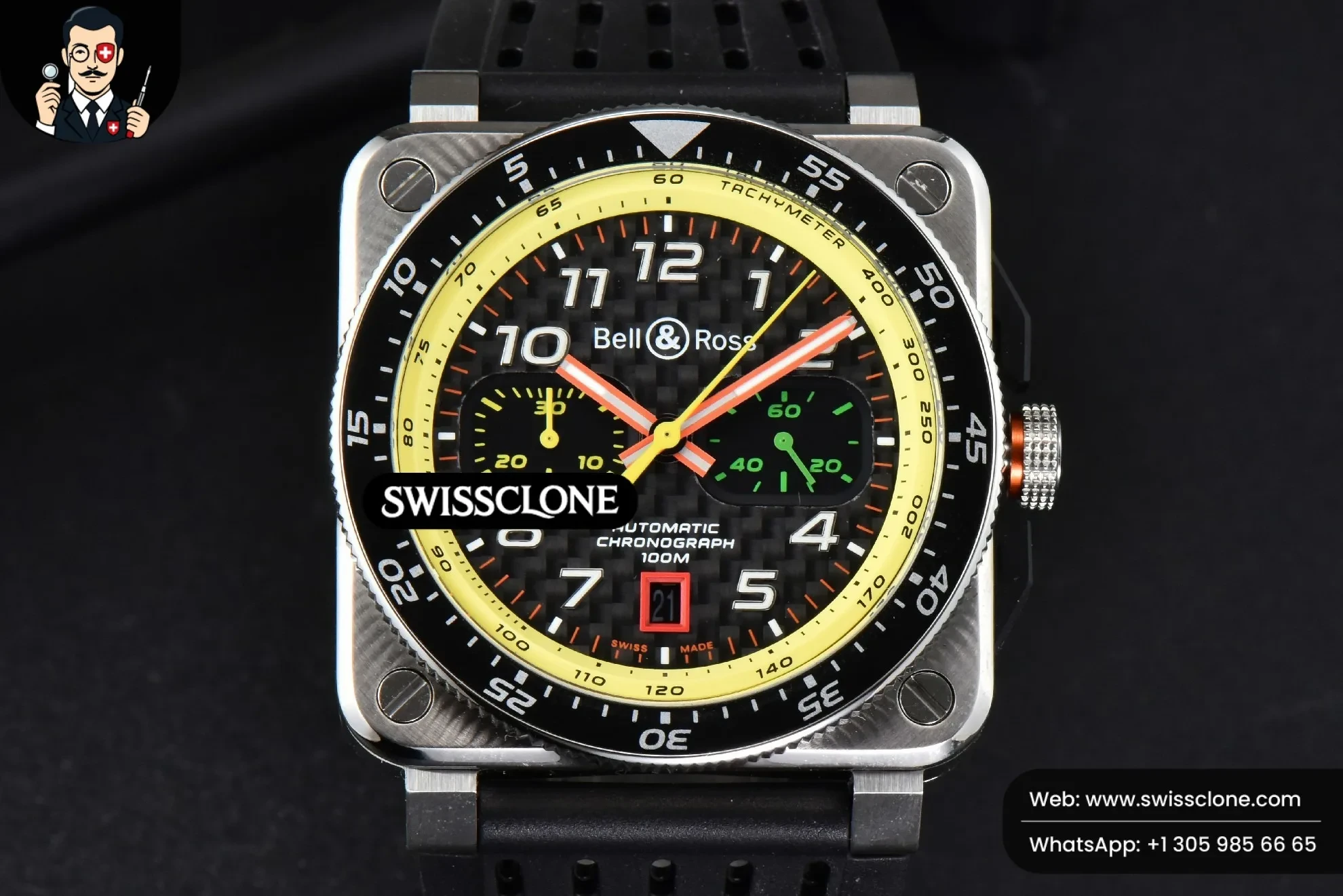 Vintage 03-94 Chronograph BRF 42mm Stainless steel Black Rubber