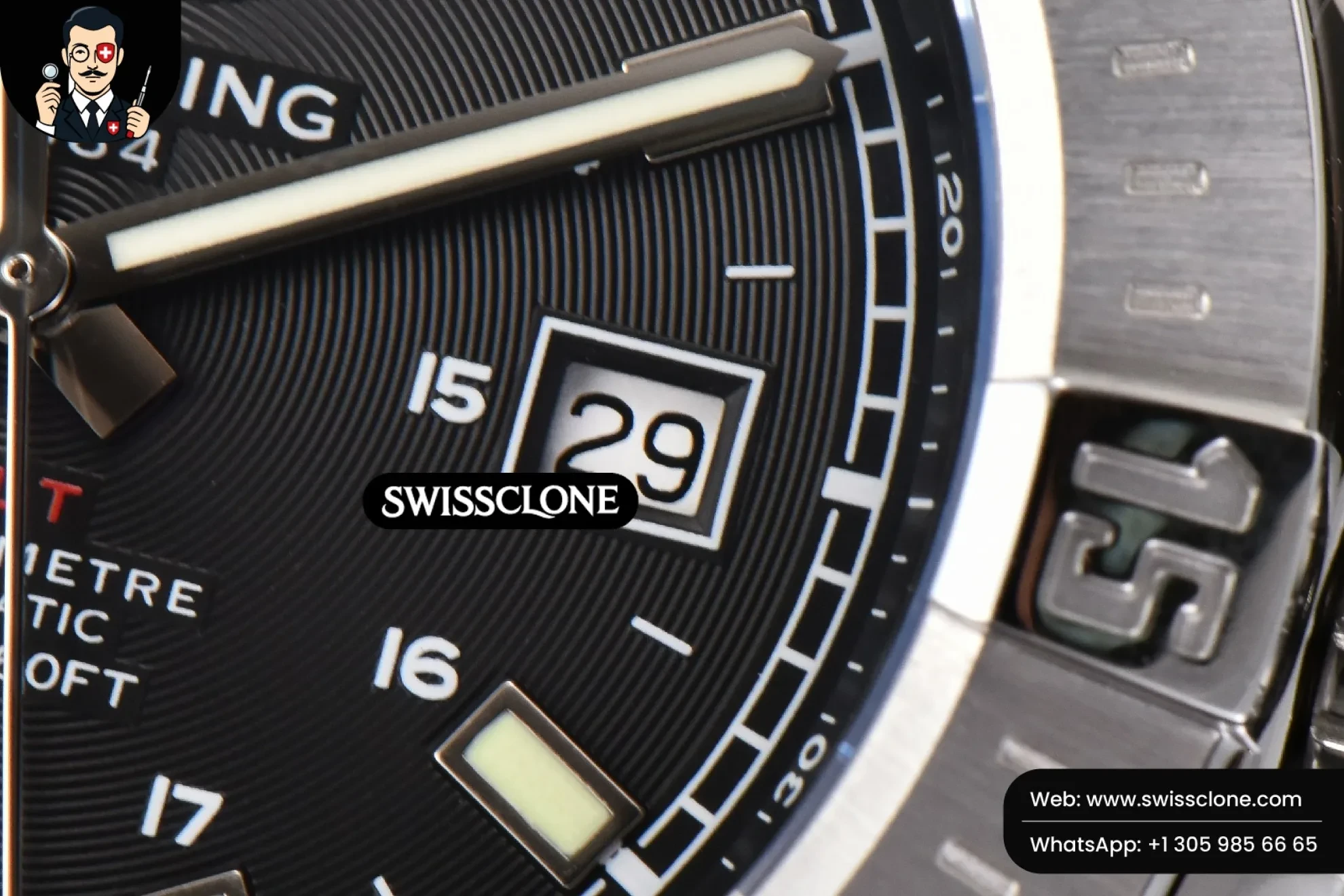 Breitling Avenger Automatic 43mm TF Black Dial 1:1 Super Clone - Lateral Case Thickness Profile