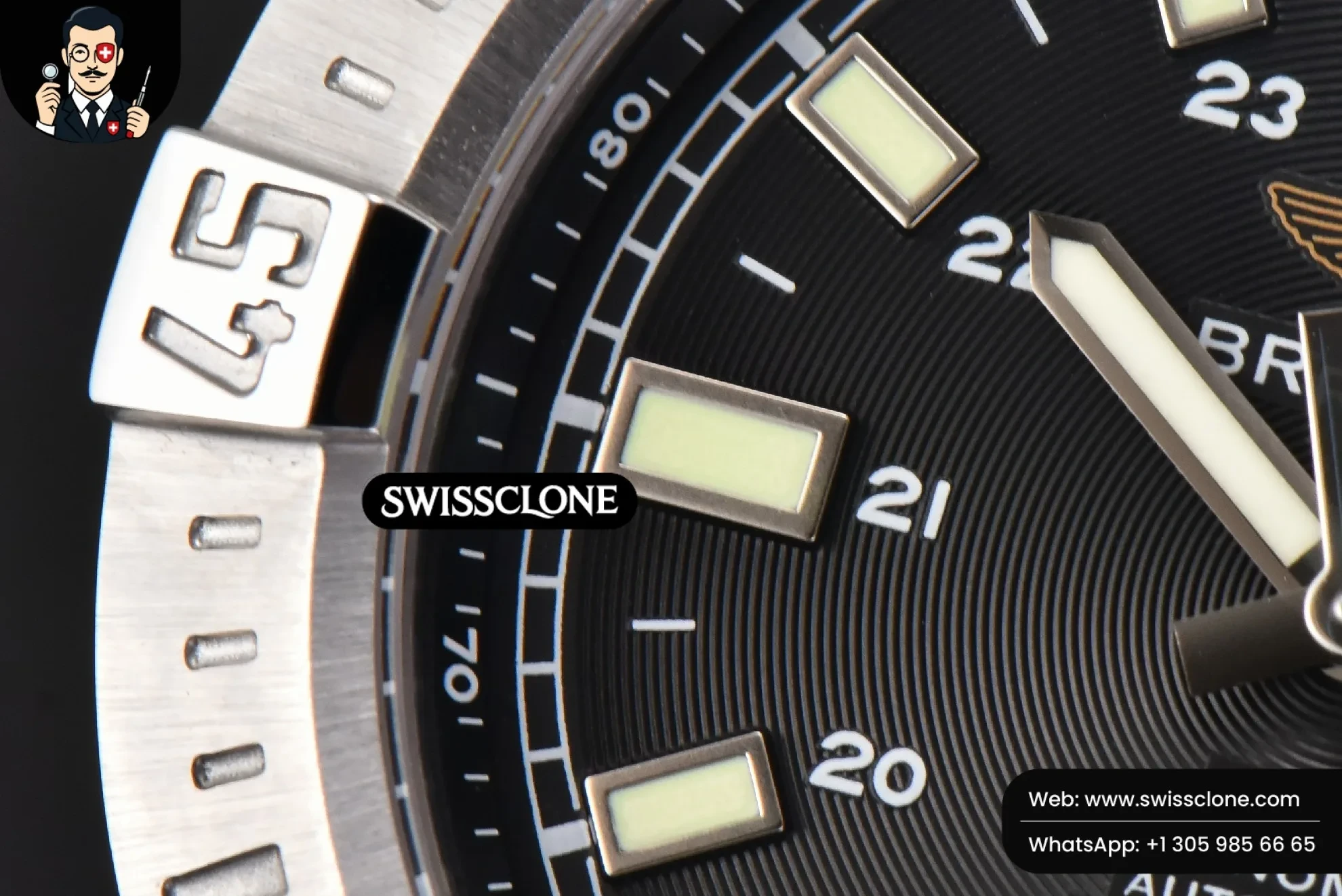 Breitling Avenger Automatic 43mm TF Black Dial 1:1 Super Clone - Caseback & Cloned Calibre Movement
