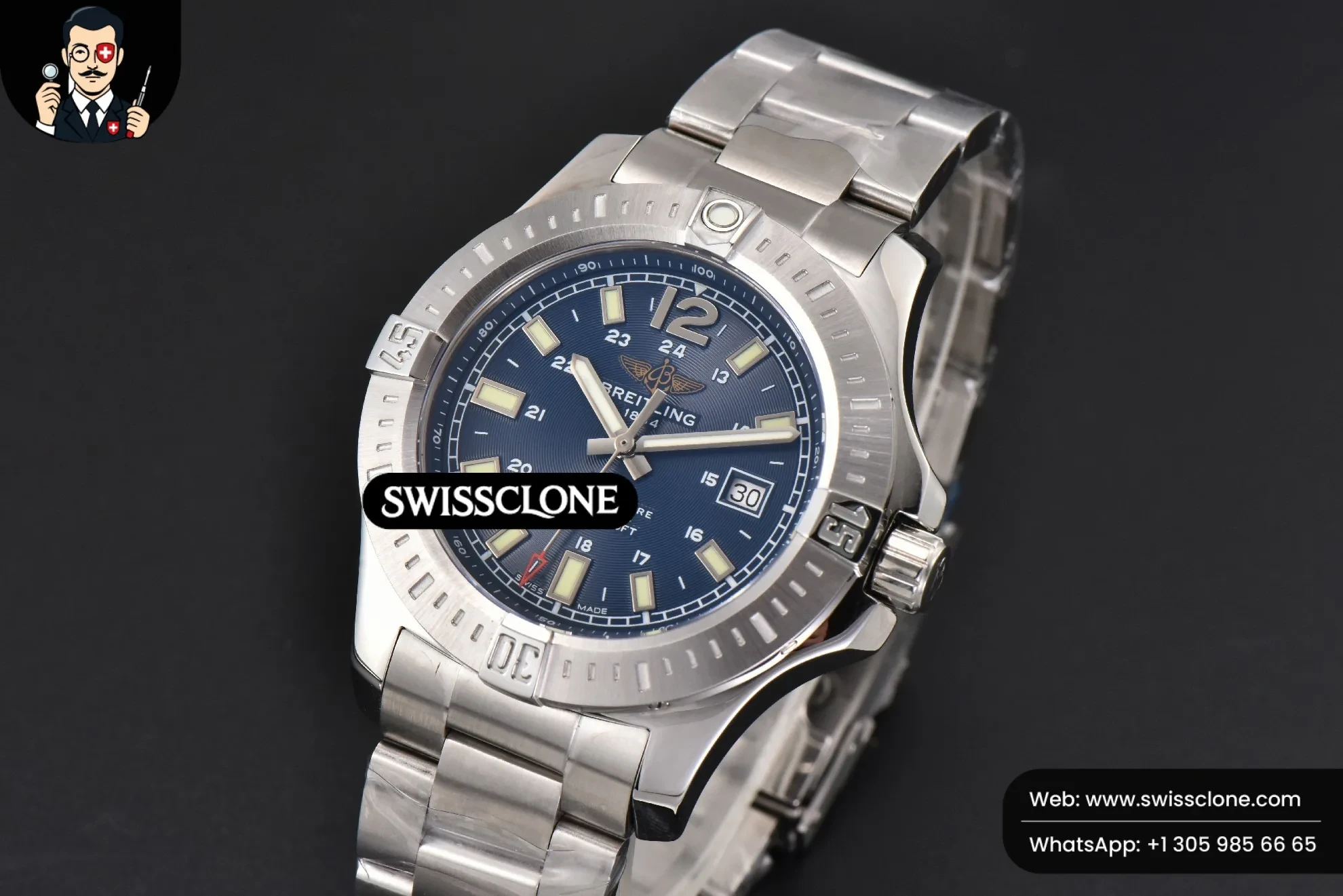 Breitling Avenger Automatic 43mm TF Blue Dial 1:1 Super Clone - Bezel & Case Profile