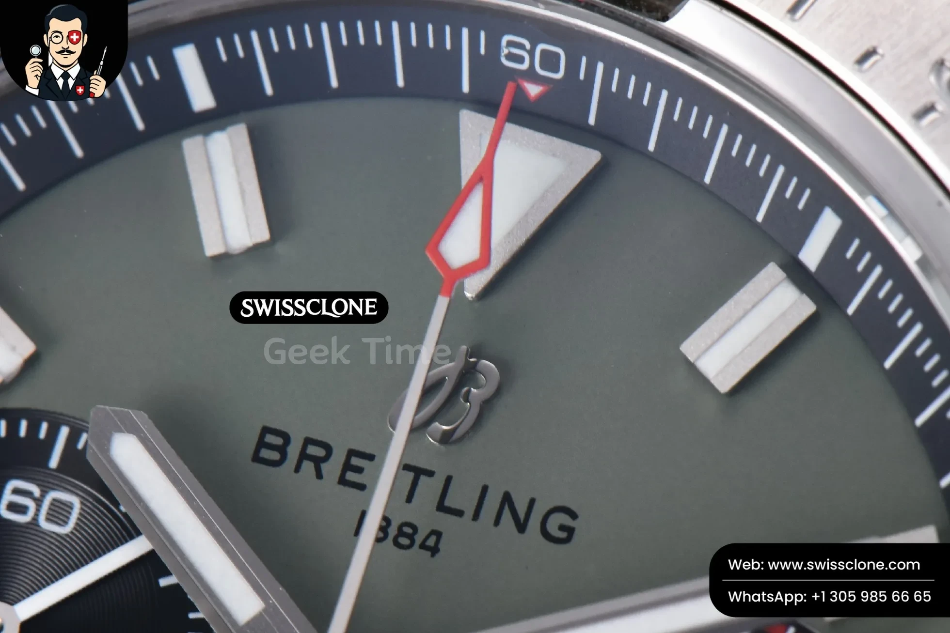 Breitling Avenger Chronograph 44mm BLSF Green/Black Dial Green Nylon 1:1 Super Clone - Clasp & Bracelet Finishing