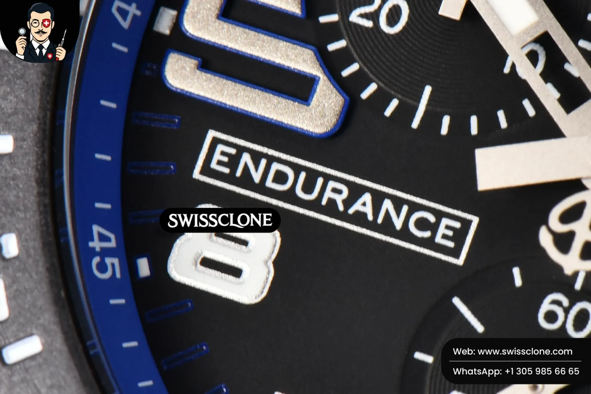 Breitling Endurance Pro 44mm OF Blue Chronometer Dial Blue Rubber Quartz 1:1 Super Clone - Lateral Case Thickness Profile