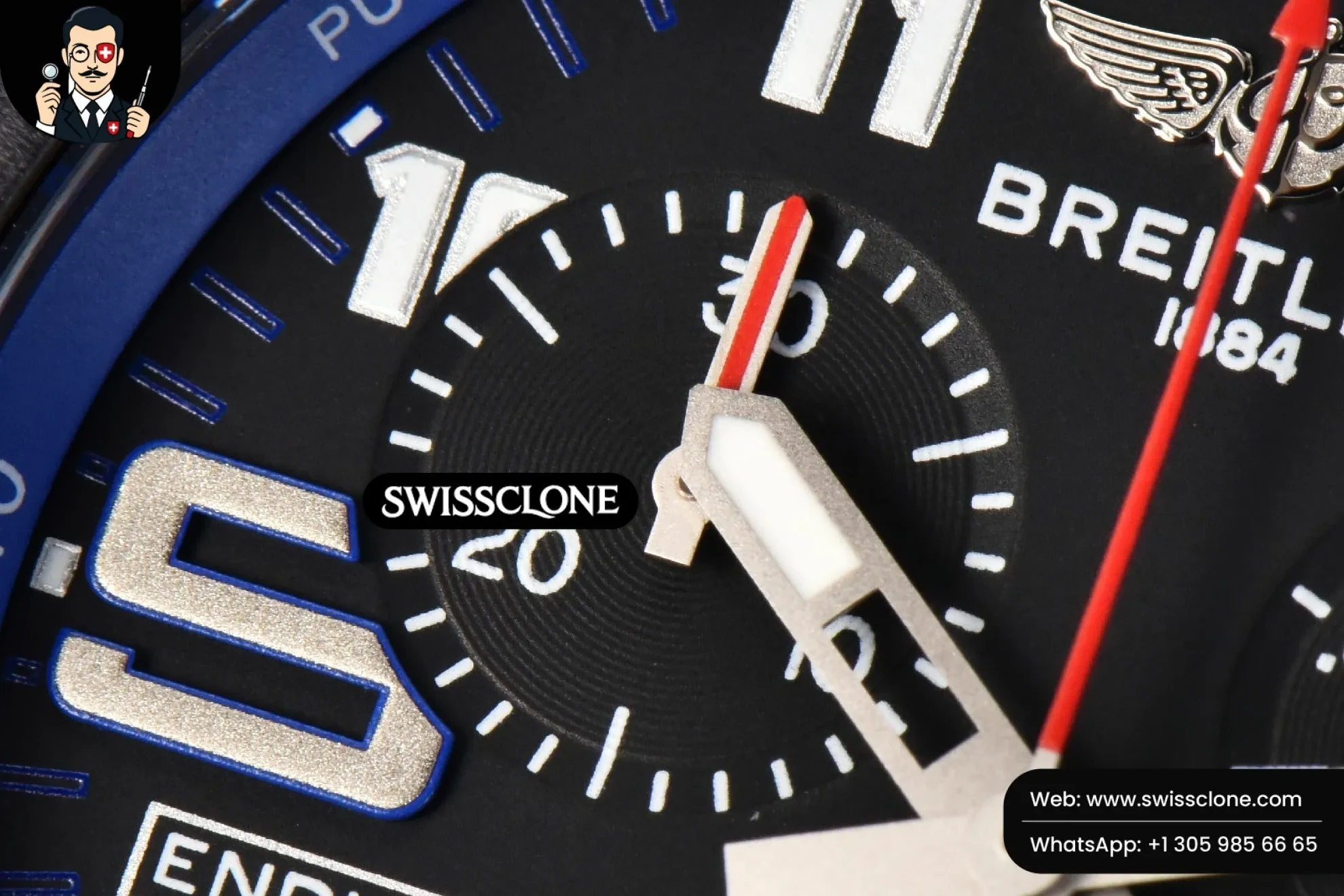 Breitling Endurance Pro 44mm OF Blue Chronometer Dial Blue Rubber Quartz 1:1 Super Clone - Caseback & Cloned Calibre Movement