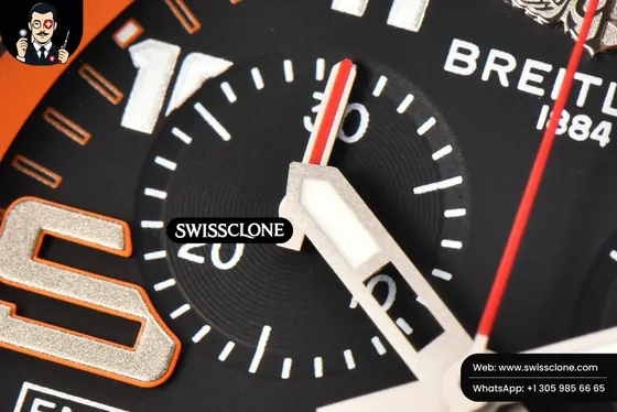 Breitling Endurance Pro 44mm OF Orange Chronometer Dial Orange Rubber Quartz 1:1 Super Clone - Caseback & Cloned Calibre Movement