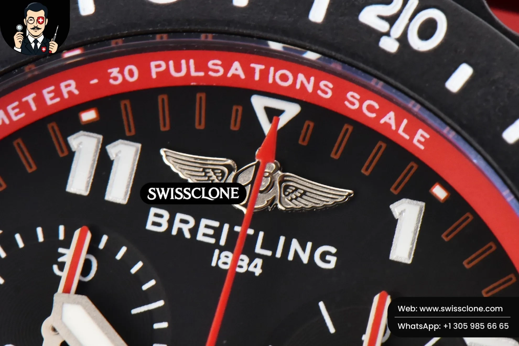 Breitling Endurance Pro 44mm OF Red Chronometer Dial Red Rubber Quartz 1:1 Super Clone - Clasp & Bracelet Finishing