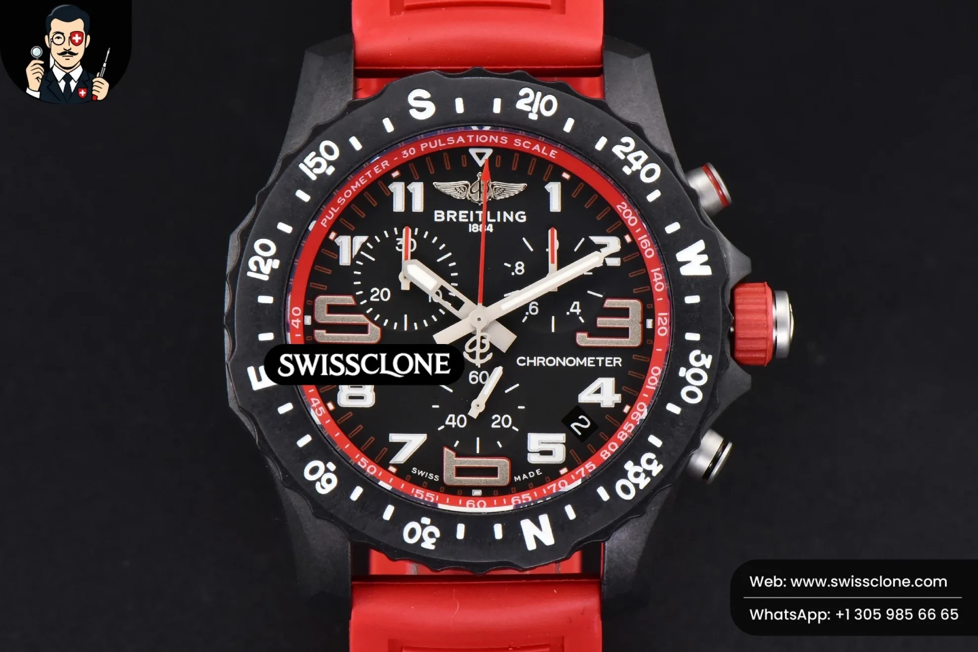 Breitling Endurance Pro 44mm OF Red Chronometer Dial Red Rubber Quartz