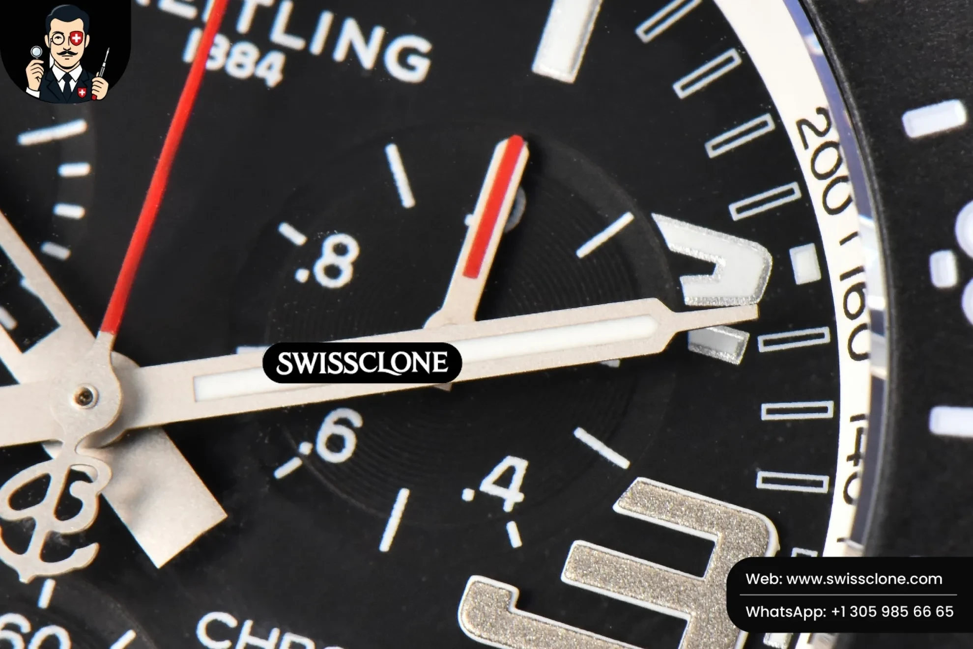 Breitling Endurance Pro 44mm OF White Chronometer Dial White Rubber Quartz 1:1 Super Clone - Lateral Case Thickness Profile