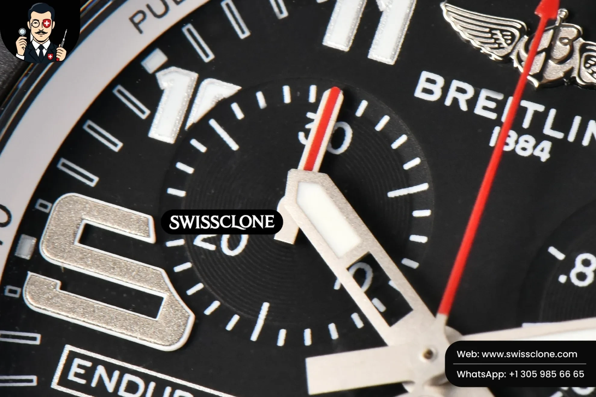 Breitling Endurance Pro 44mm OF White Chronometer Dial White Rubber Quartz 1:1 Super Clone - Caseback & Cloned Calibre Movement