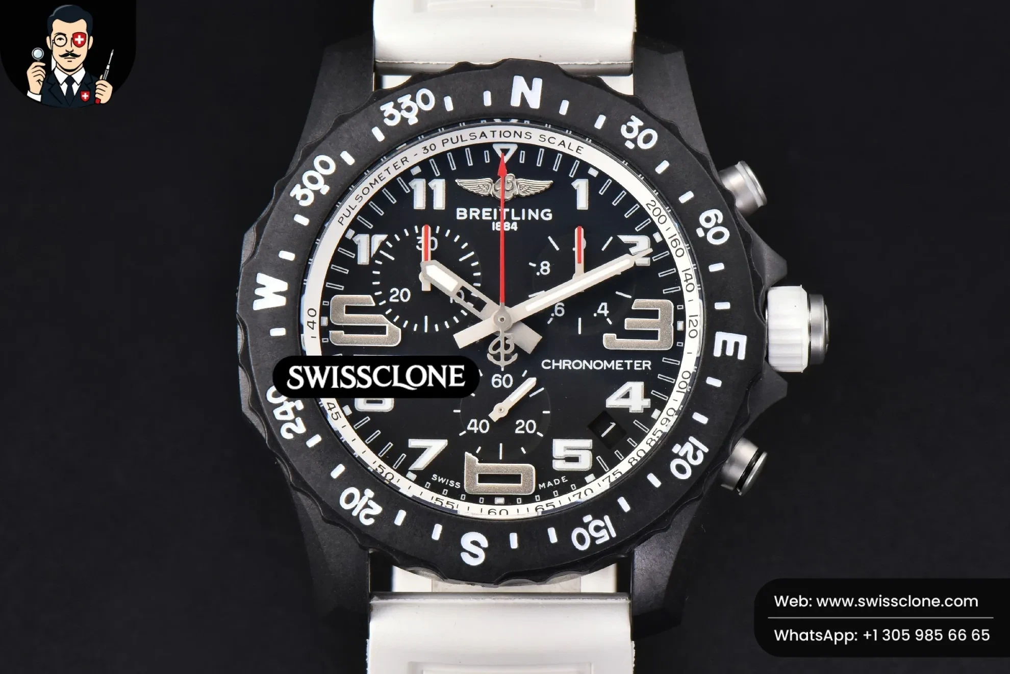 Breitling Endurance Pro 44mm OF White Chronometer Dial White Rubber Quartz