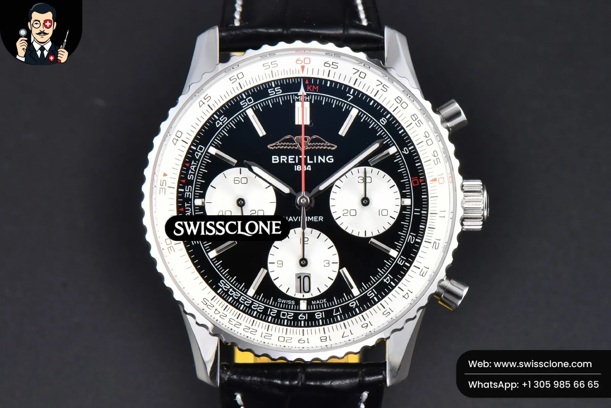 Breitling Navitimer B01 43mm BLSF Black Dial Black Leather