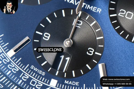 Breitling Navitimer B01 43mm BLSF Blue Dial Black Leather - Clasp, Bracelet & Buckle Detail | 1:1 Swiss Super Clone