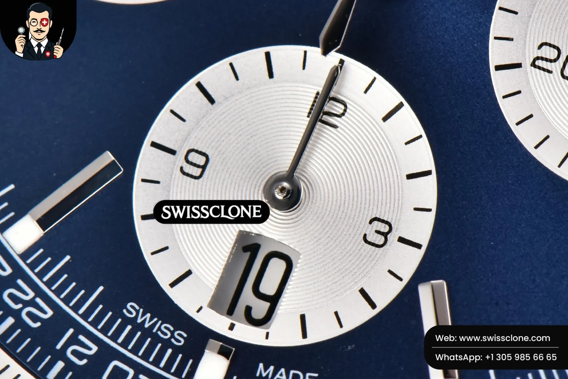 Breitling Navitimer B01 43mm BLSF Blue Dial White Subdial Black Leather - Clasp, Bracelet & Buckle Detail | 1:1 Swiss Super Clone