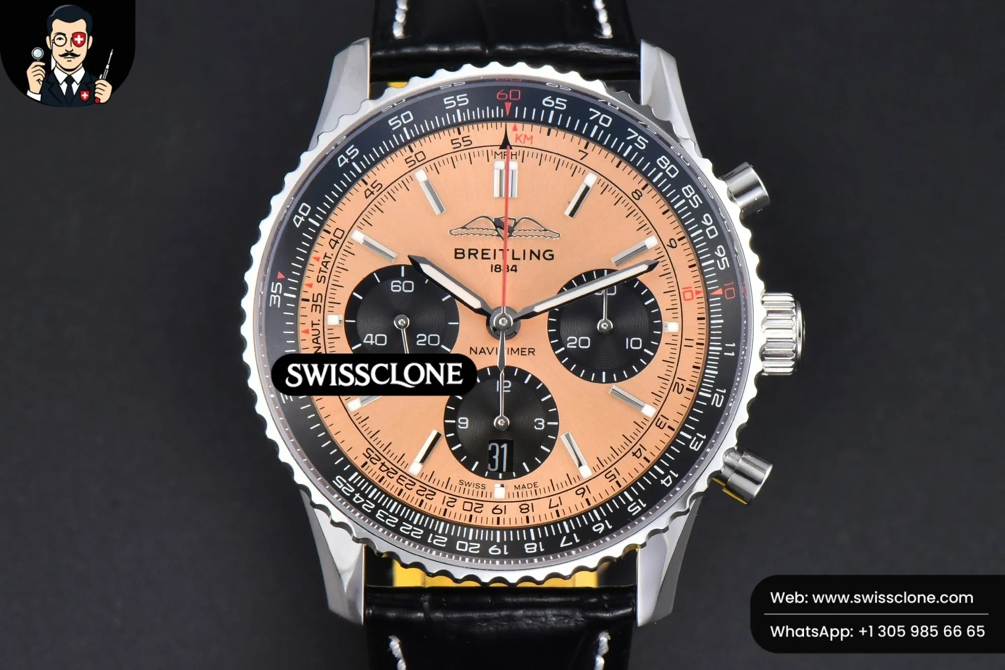 Breitling Navitimer B01 43mm BLSF Dial Black Subdial Black Leather
