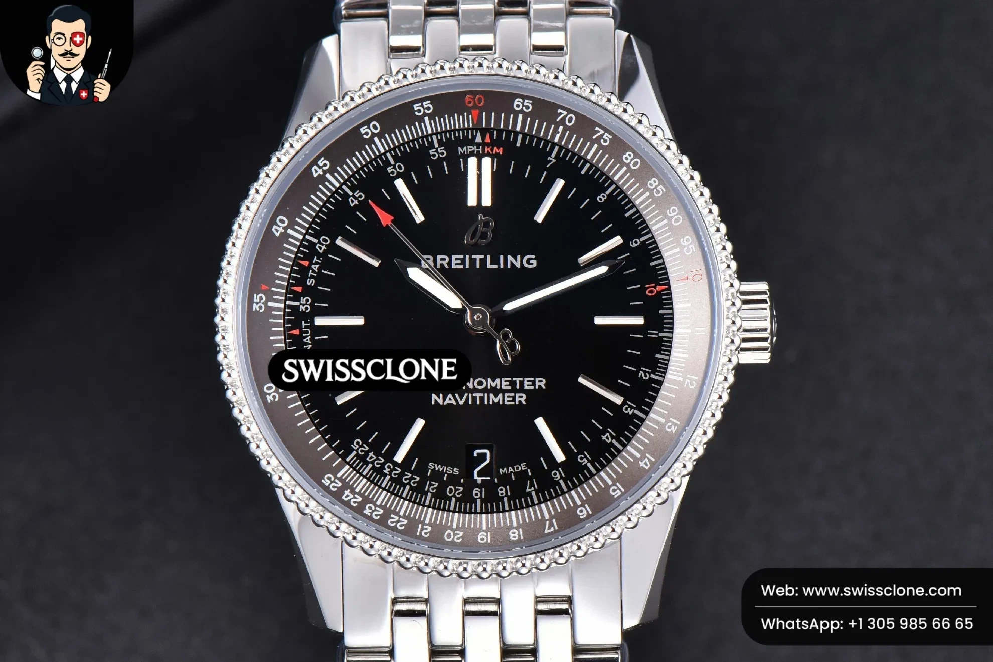 Breitling Navitimer TF 38mm Black Dial Gray Bezel - Image 2