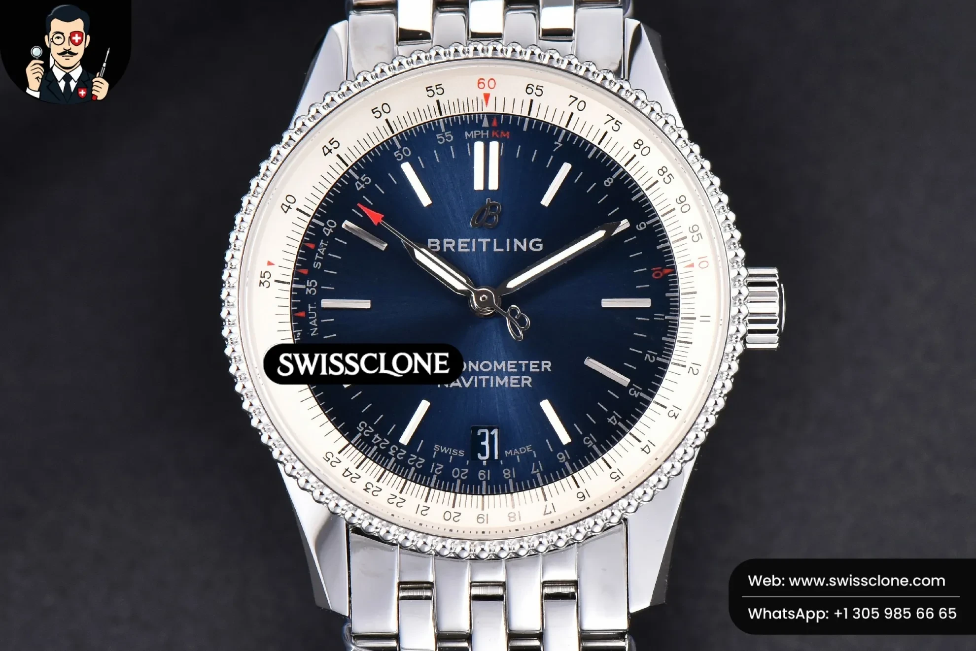 Navitimer TF 38mm Blue Dial White Bezel