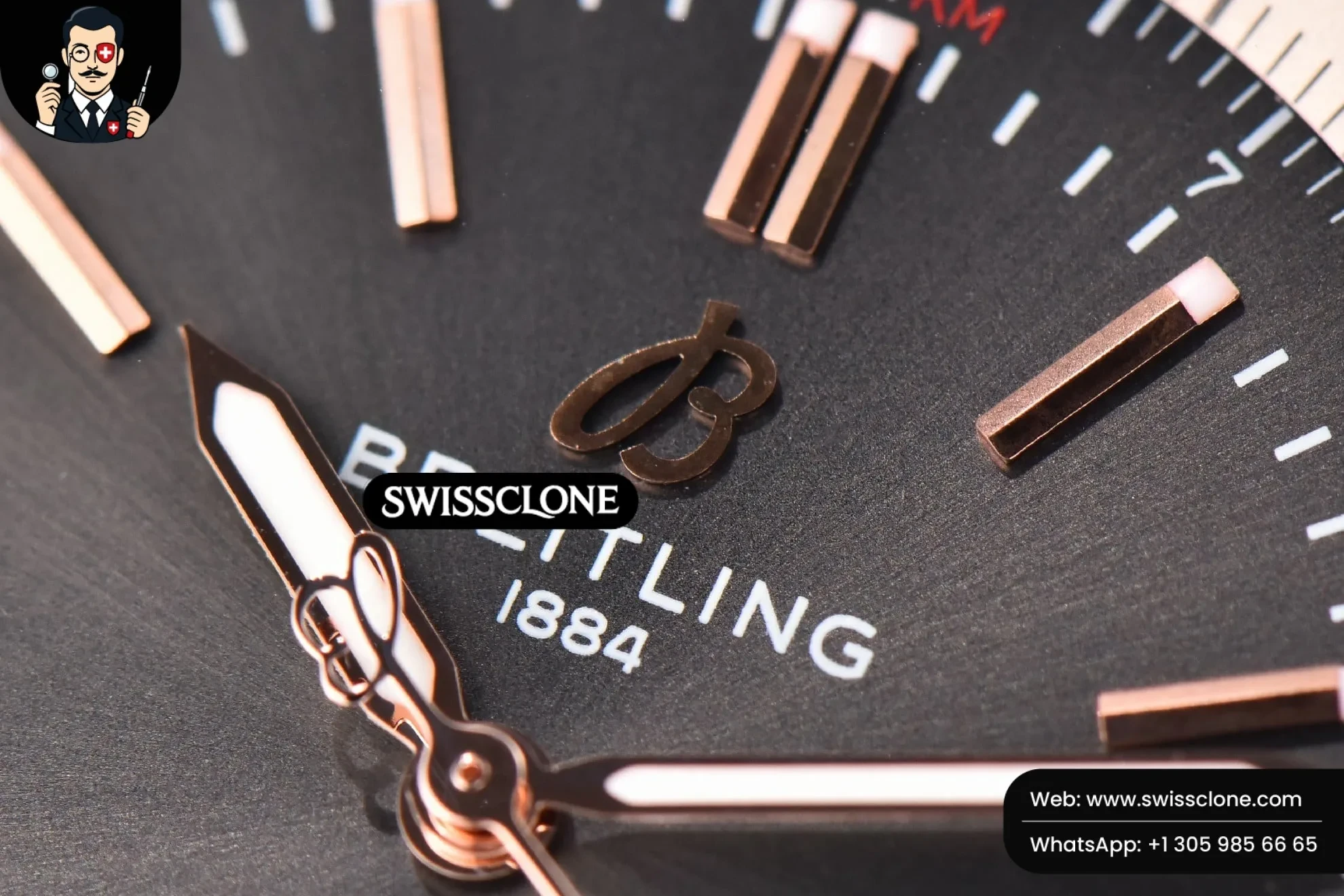 Breitling Navitimer TF 41mm Black Dial White Bezel Brown Leather 1:1 Super Clone - On-Wrist Presence View