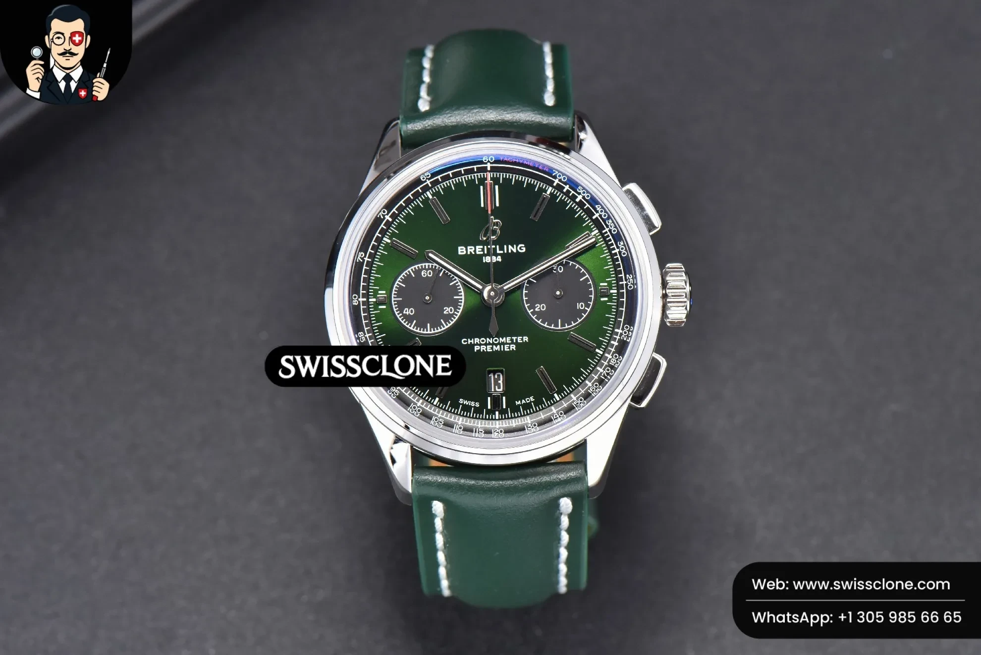 Breitling Premier B01 Chrono GF 42mm Green Dial Green Leather