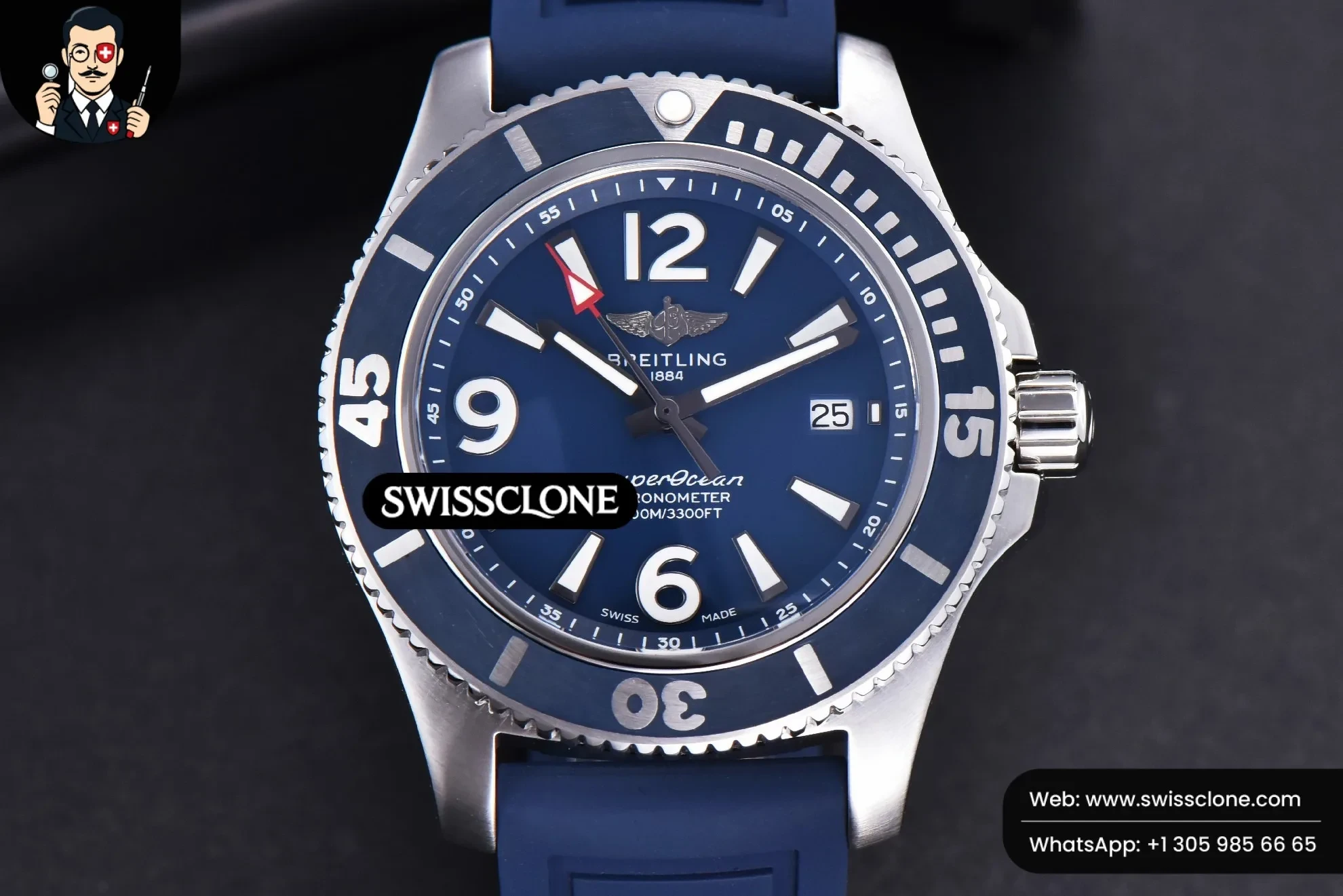 Breitling Superocean Automatic TF 44mm Blue Dial Blue Rubber