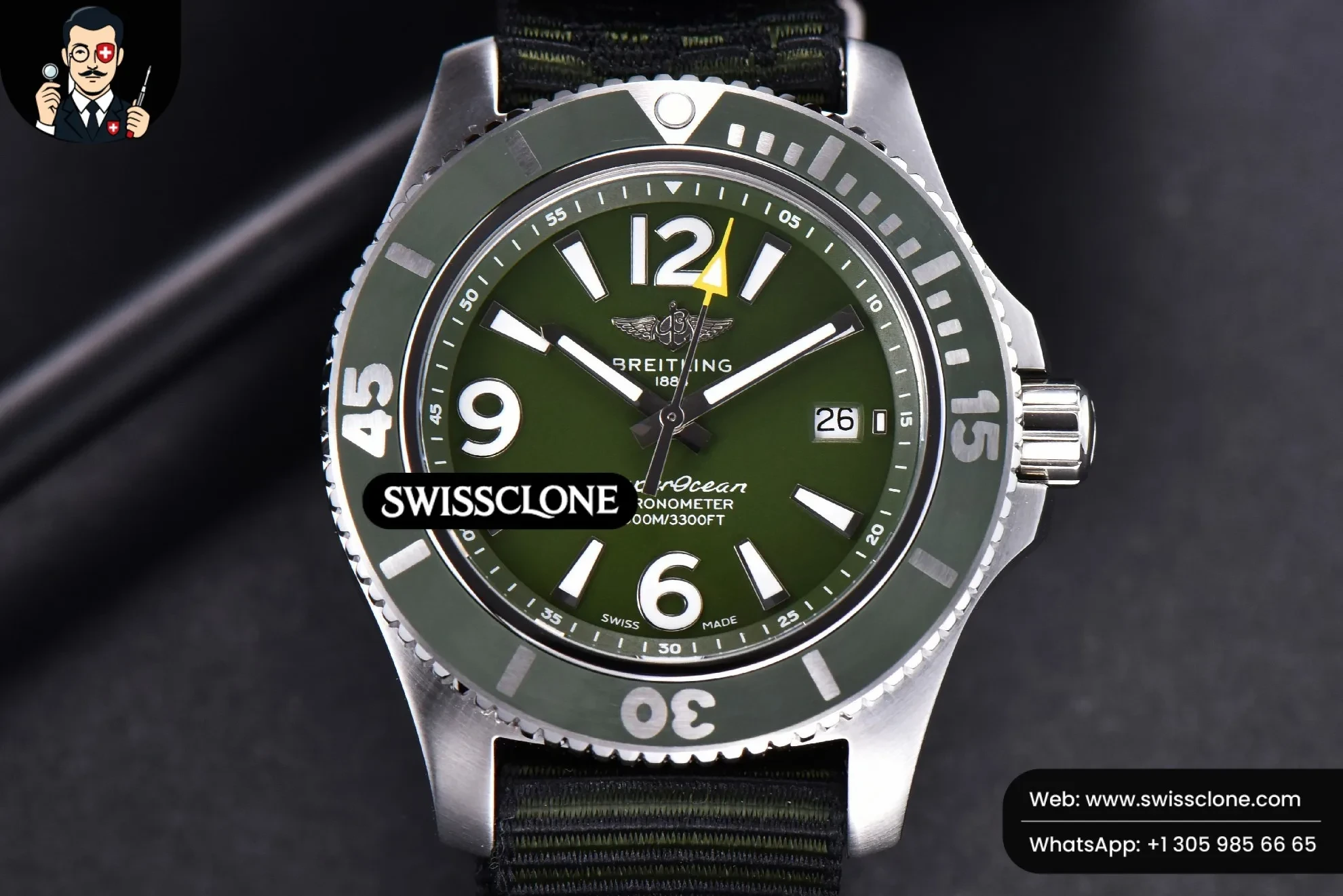 Superocean Automatic TF 44mm Green Dial Green Bezel Green Nylon