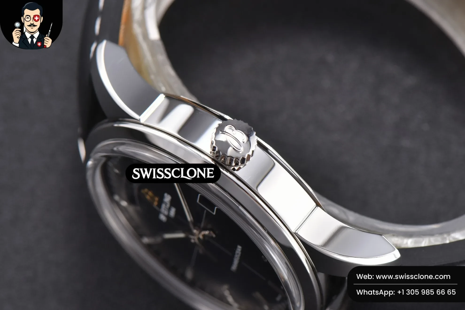 Breitling Transocean Day & Date V7F 43mm Black Dial Black Leather CA145 1:1 Super Clone - Clasp & Bracelet Brushed Finishing