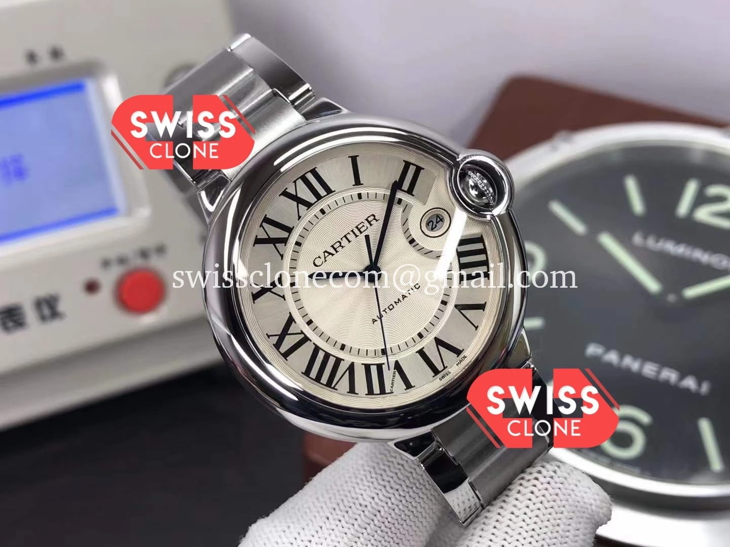 Cartier Ballon De Cartier Automatic Mirror Quality 42MM 1:1 Super Clone - Dial Macro Close-Up