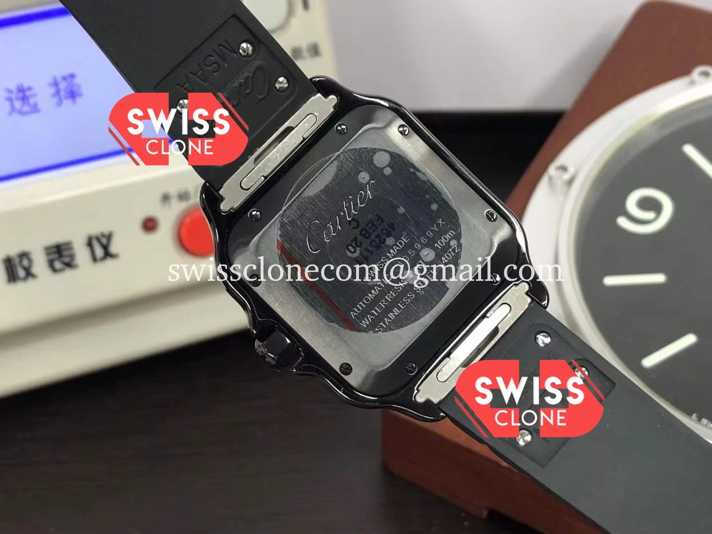 Cartier De Santos DLC Coated 1:1 Super Clone - On-Wrist Presence View