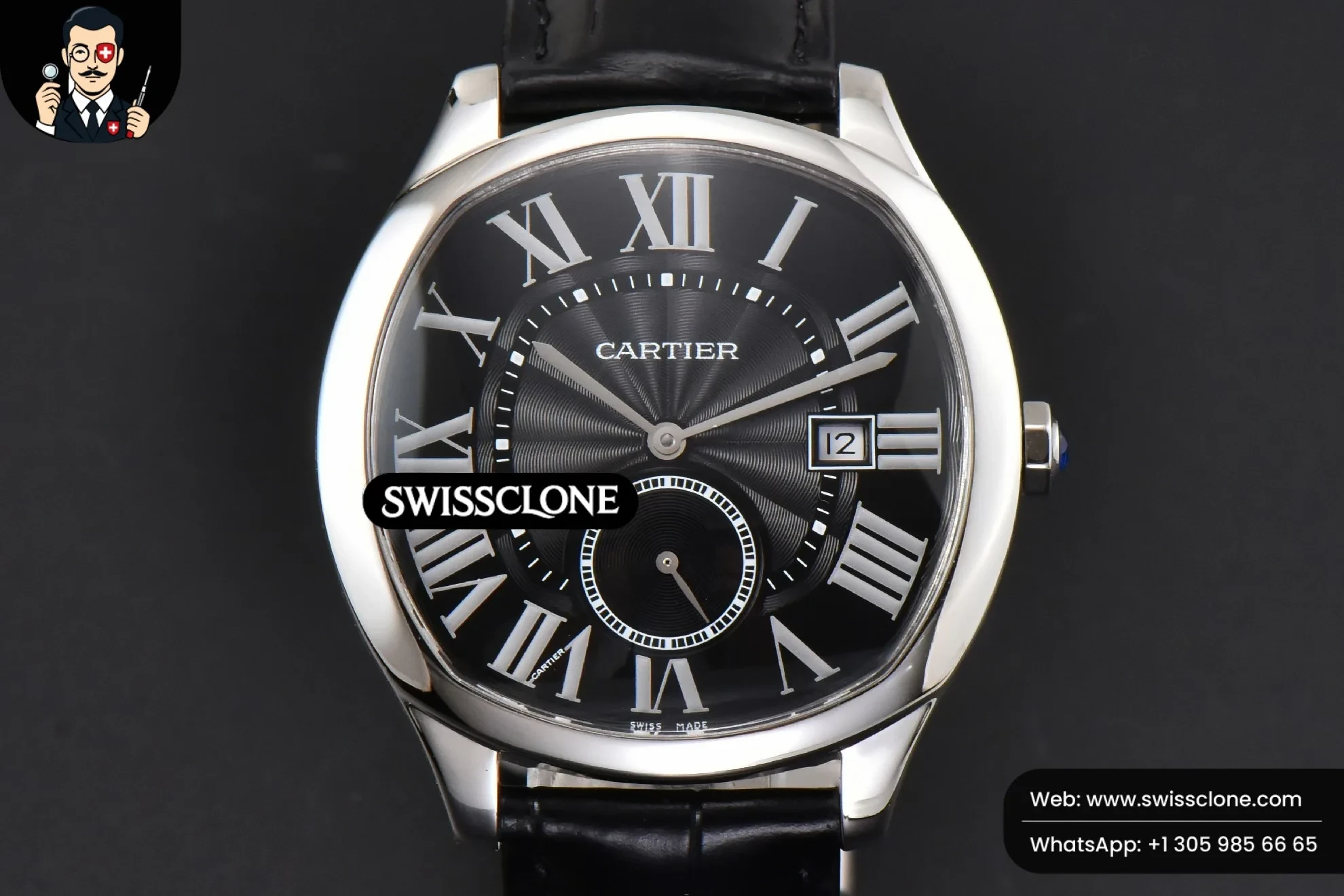 Cartier Drive De Cartier 40mm Black Dial Black Leather