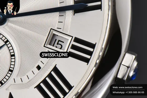 Cartier Drive De Cartier 40mm White Dial Black Leather 1:1 Super Clone - On-Wrist Presence View