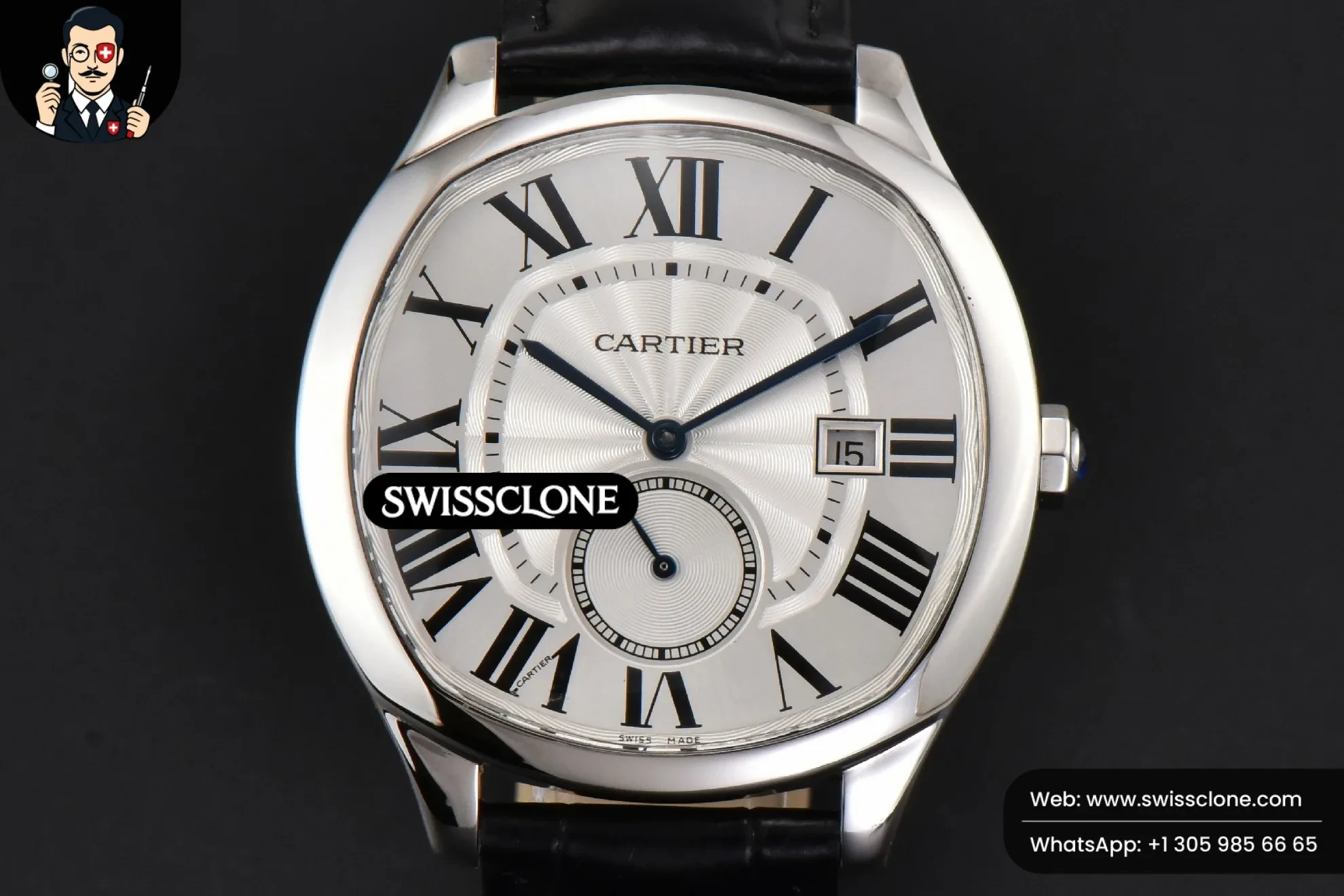 Cartier Drive De Cartier 40mm White Dial Black Leather