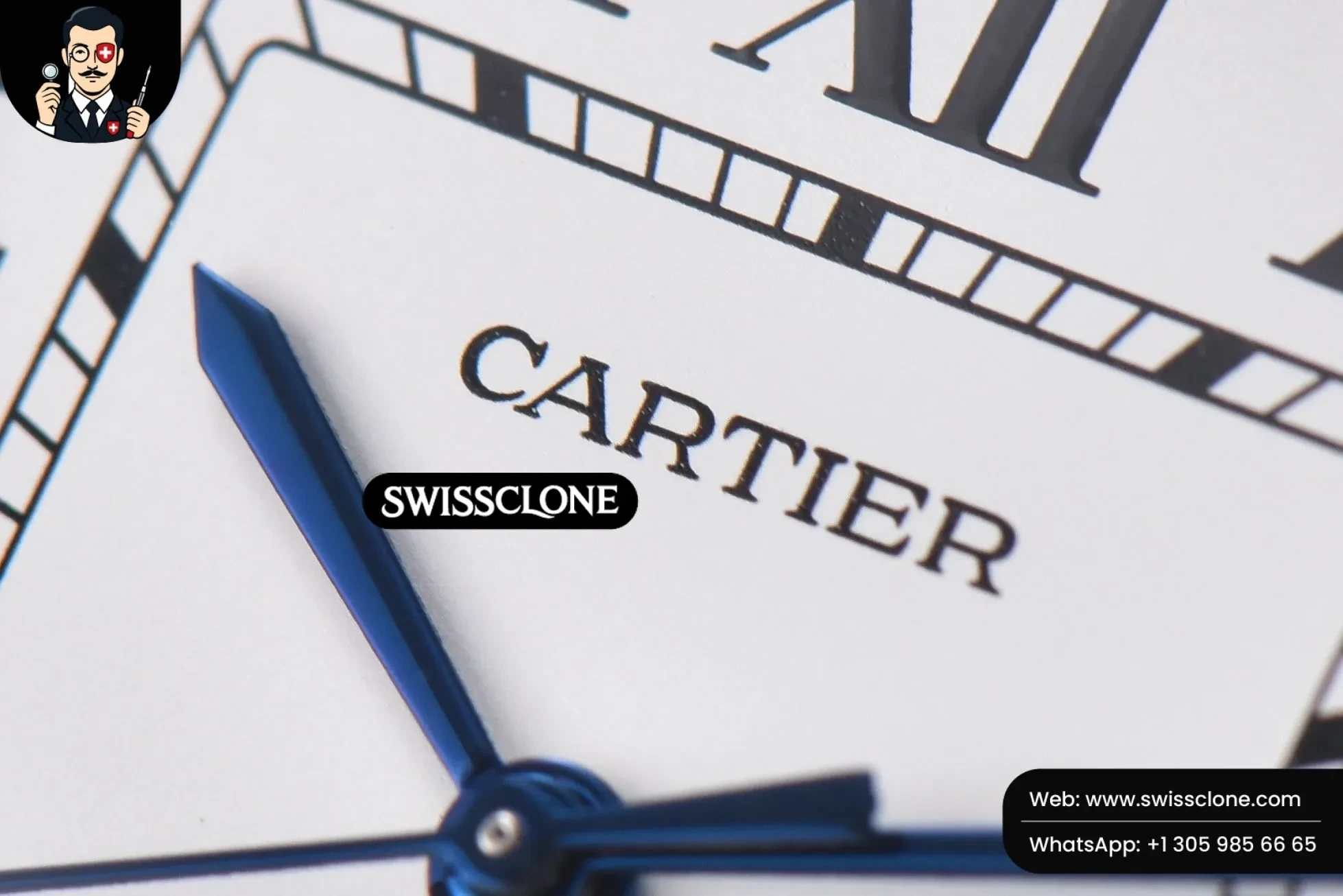 Cartier Santos de Cartier XL 40mm White Dial 9015 1:1 Super Clone - Caseback & Cloned Calibre Movement