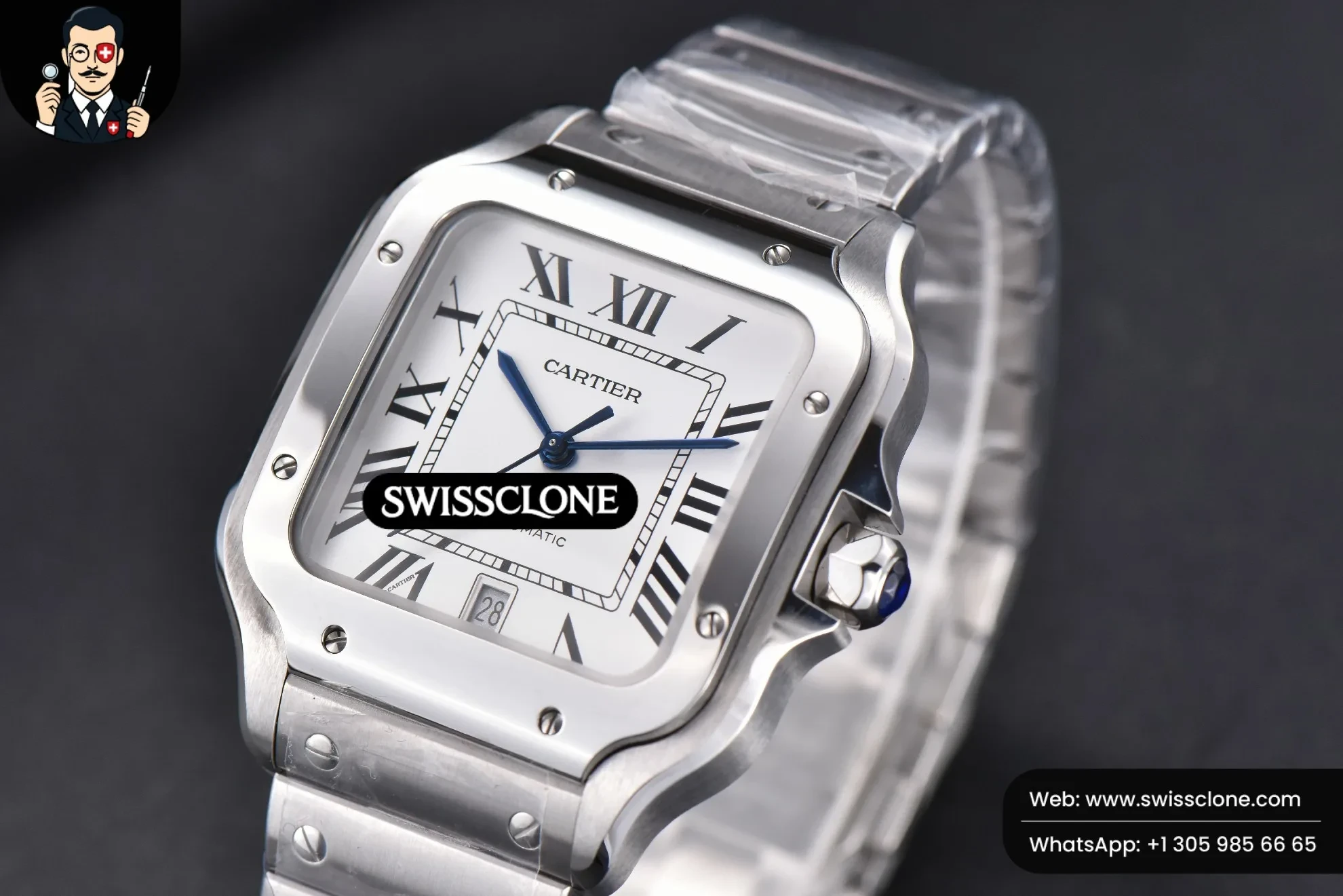 Cartier Santos de Cartier XL 40mm White Dial 9015 1:1 Super Clone - Clasp & Bracelet Finishing