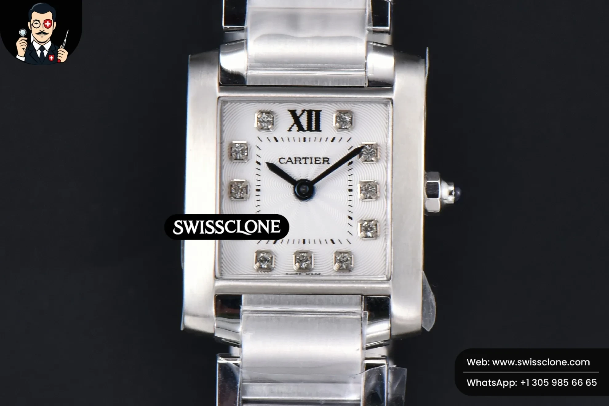 Cartier Tank Francaise Small 25.7mmx21.2mm 8848F Diamond Marker Quartz