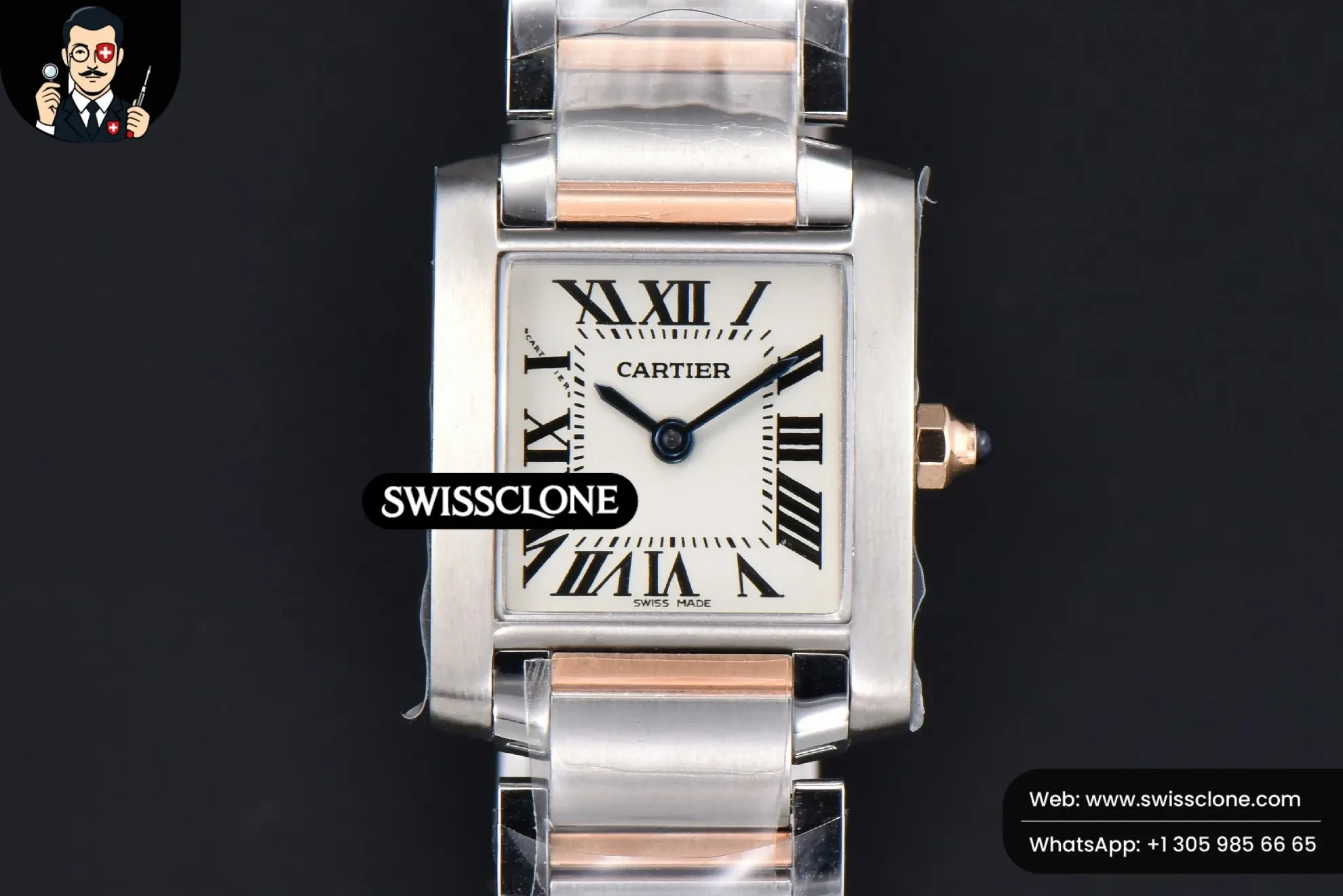 Cartier Tank Francaise Small 25.7mmx21.2mm 8848F RG/SS Quartz