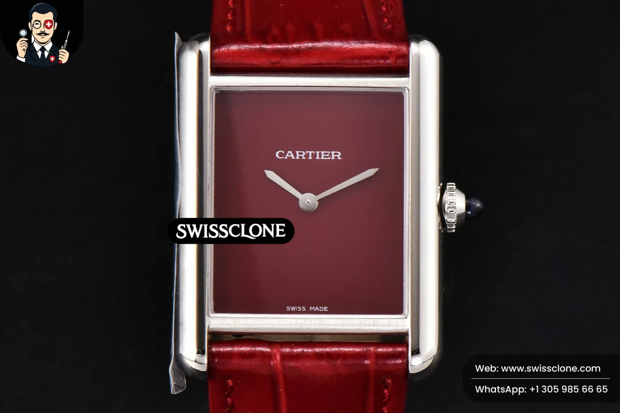 Cartier Tank Must Large 33.7×25.5mm K11F Red Dial Red Leather Quartz