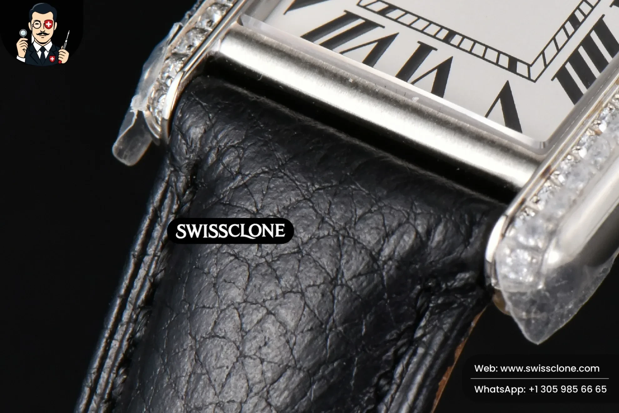 Cartier Tank Must Small 29.5?-22mm Diamond K11F White Dial Litchi Grained Smooth Quartz - Clasp, Bracelet & Buckle Detail | 1:1 Swiss Super Clone